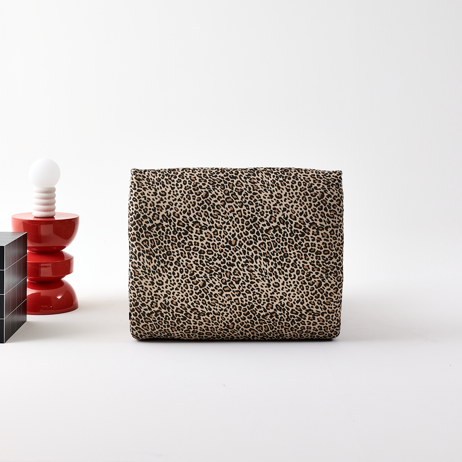 Sessel ohne Armlehne Bezug mit Leopardenmuster - Sokol,sweeek,Photo5