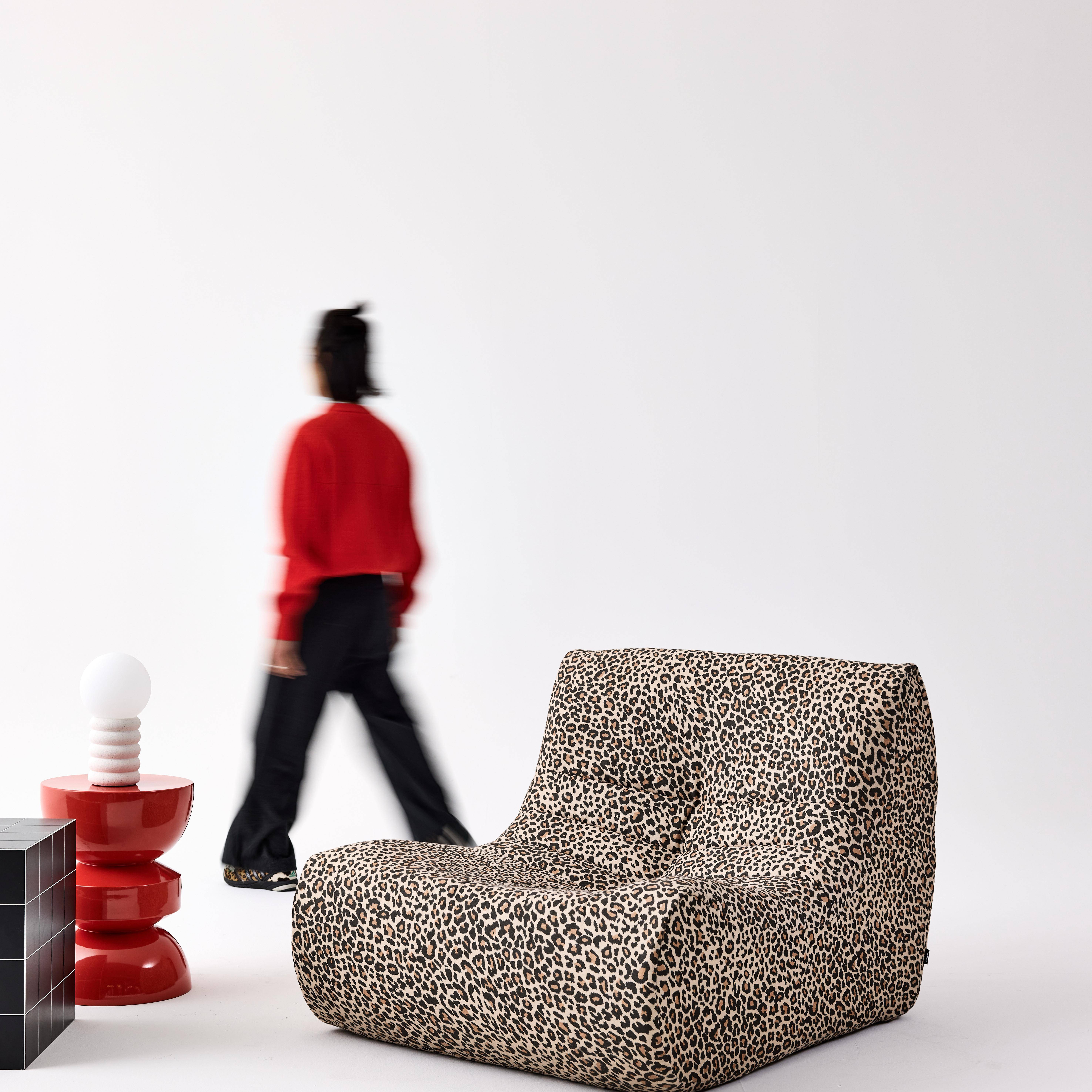 Sessel ohne Armlehne Bezug mit Leopardenmuster - Sokol,sweeek,Photo4