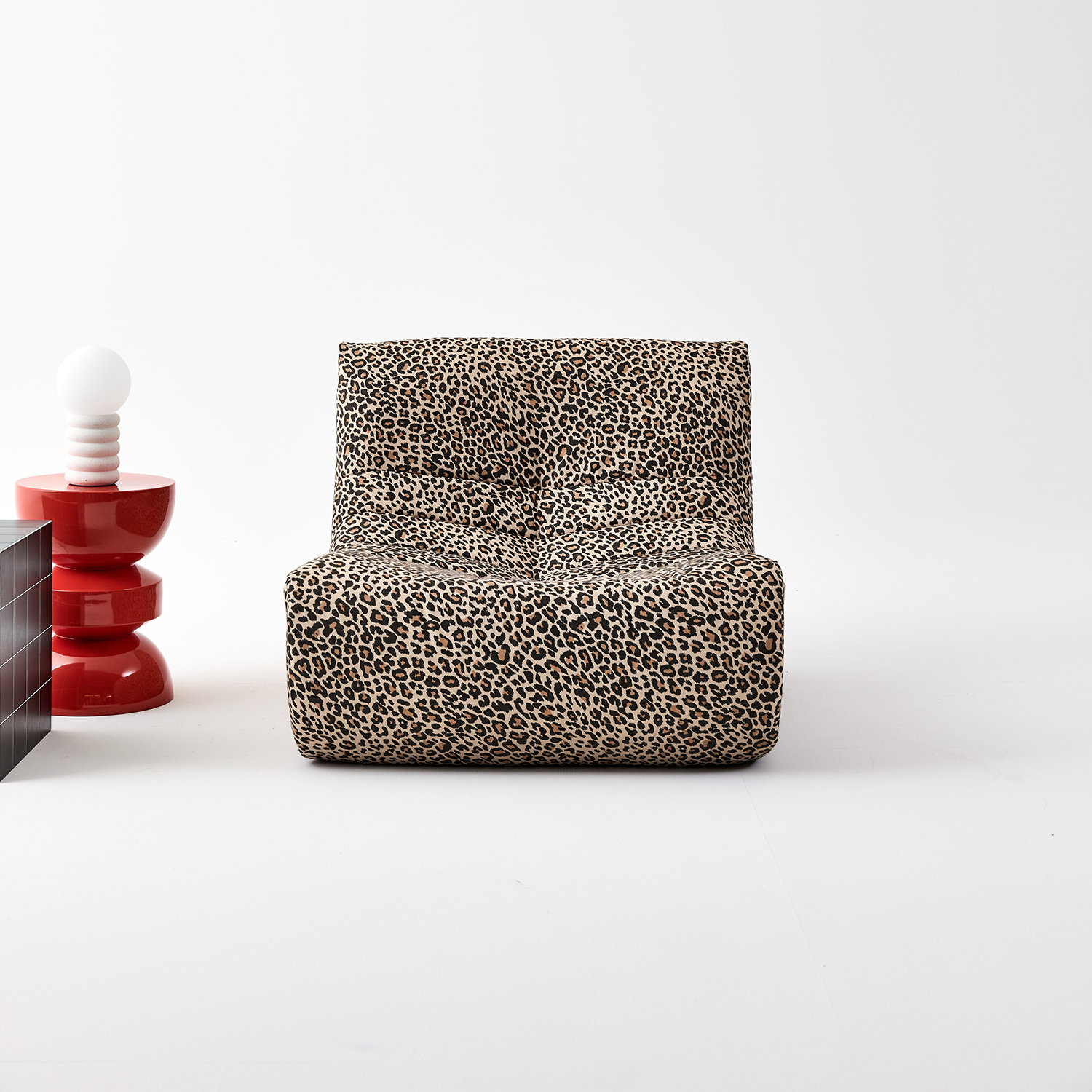 Sessel ohne Armlehne Bezug mit Leopardenmuster - Sokol,sweeek,Photo2