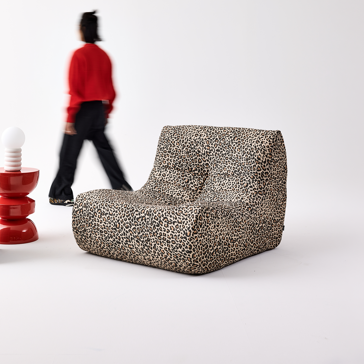 Sessel ohne Armlehne Bezug mit Leopardenmuster - Sokol Photo4