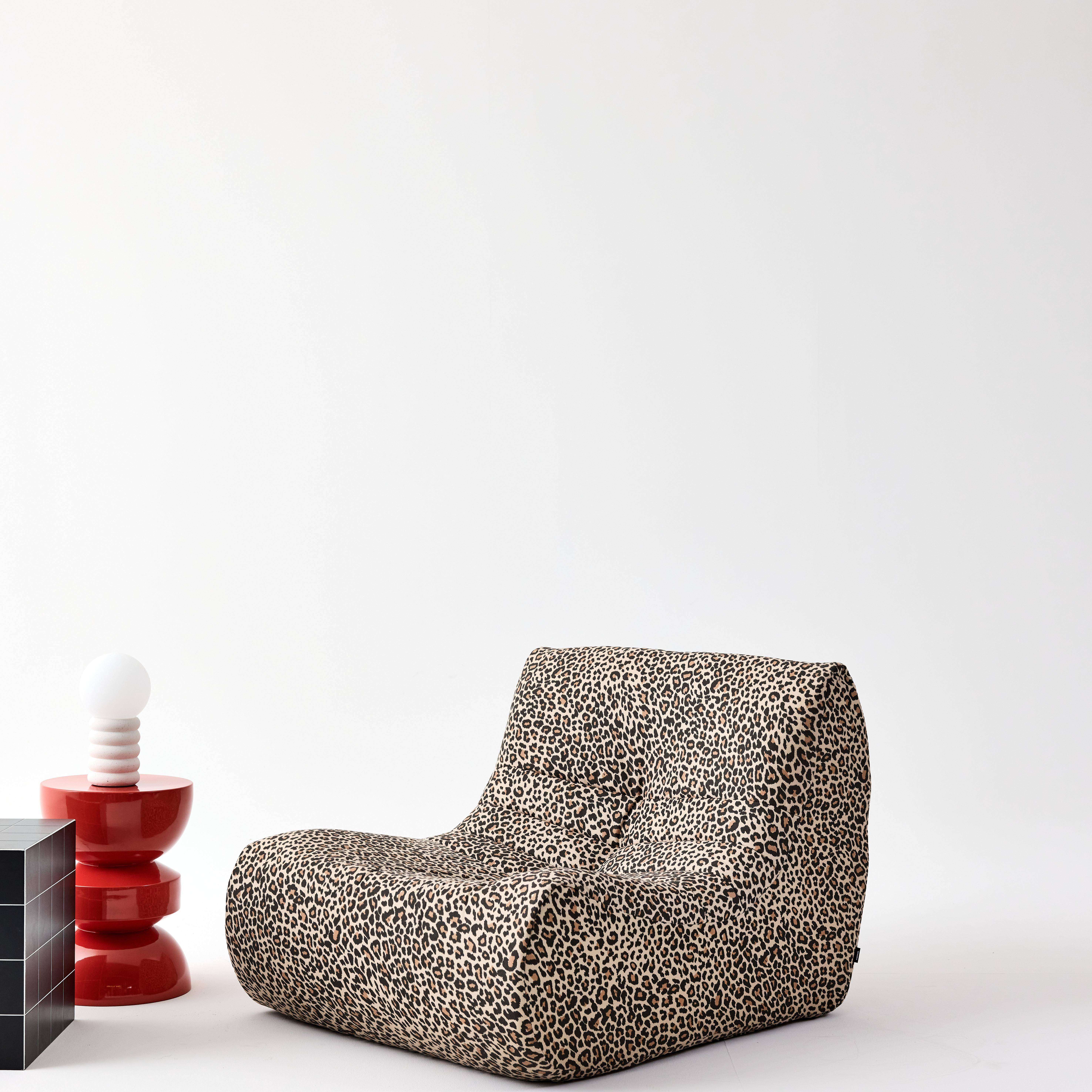 Fauteuil met luipaardprint stof 1-zits L 91 x B 105 x H 72cm - Sokol Photo1