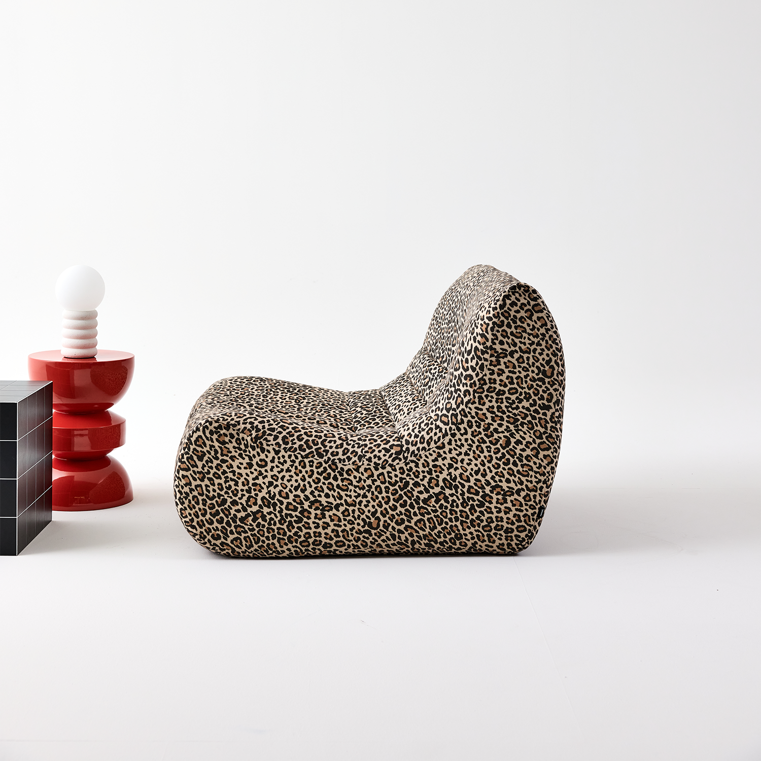 Sessel ohne Armlehne Bezug mit Leopardenmuster - Sokol,sweeek,Photo3