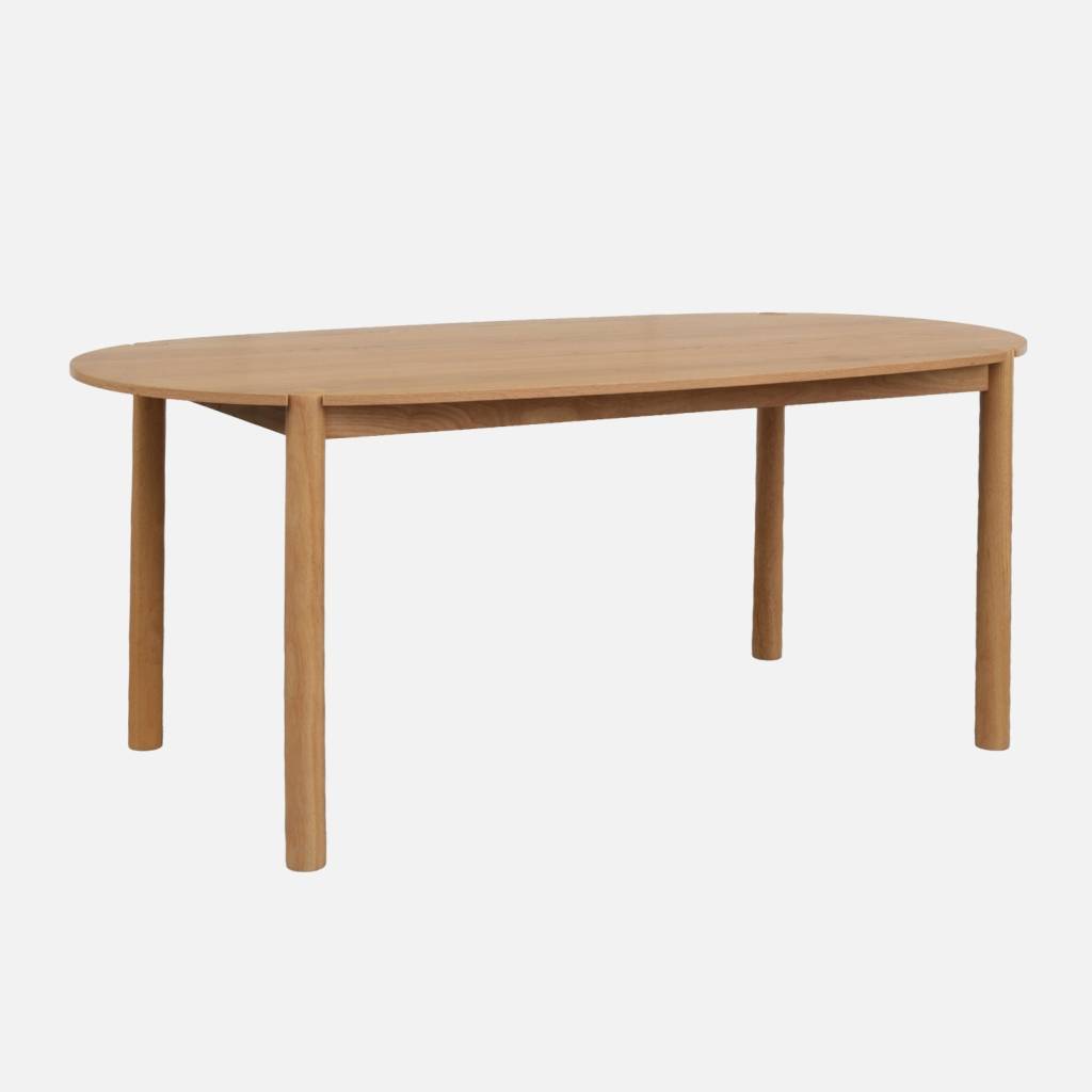 Table à manger ovale bois d'hévéa 6 places naturel