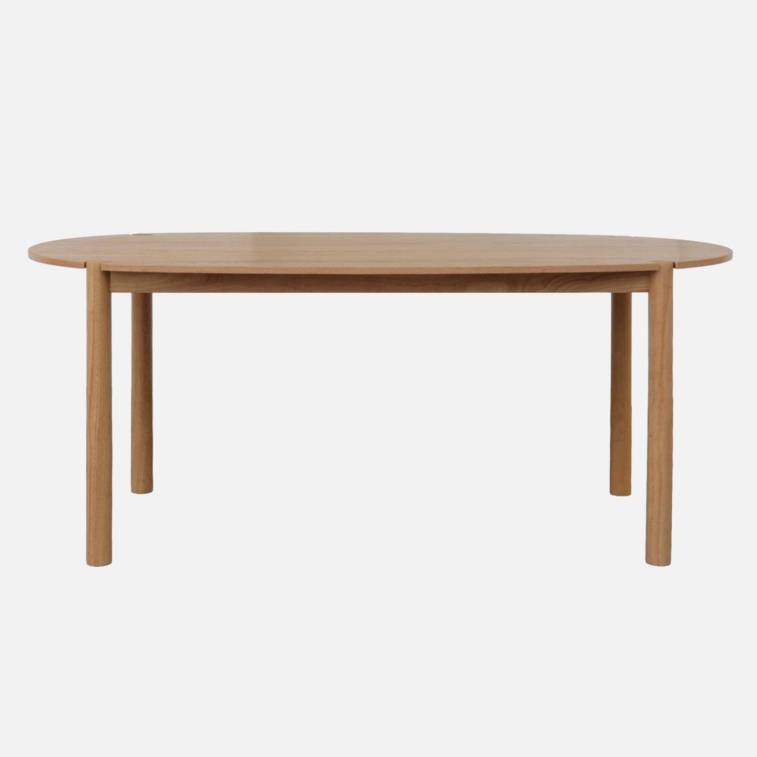 Table à manger ovale bois d'hévéa 6 places naturel - Constance ,sweeek,Photo2