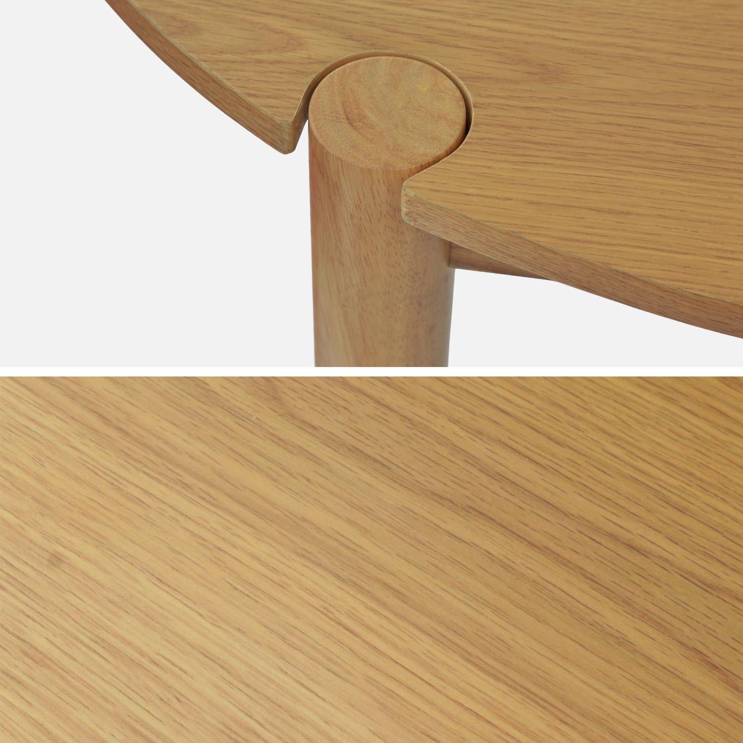 Table à manger ronde bois d'hévéa 4 places naturel - Clémence Photo3