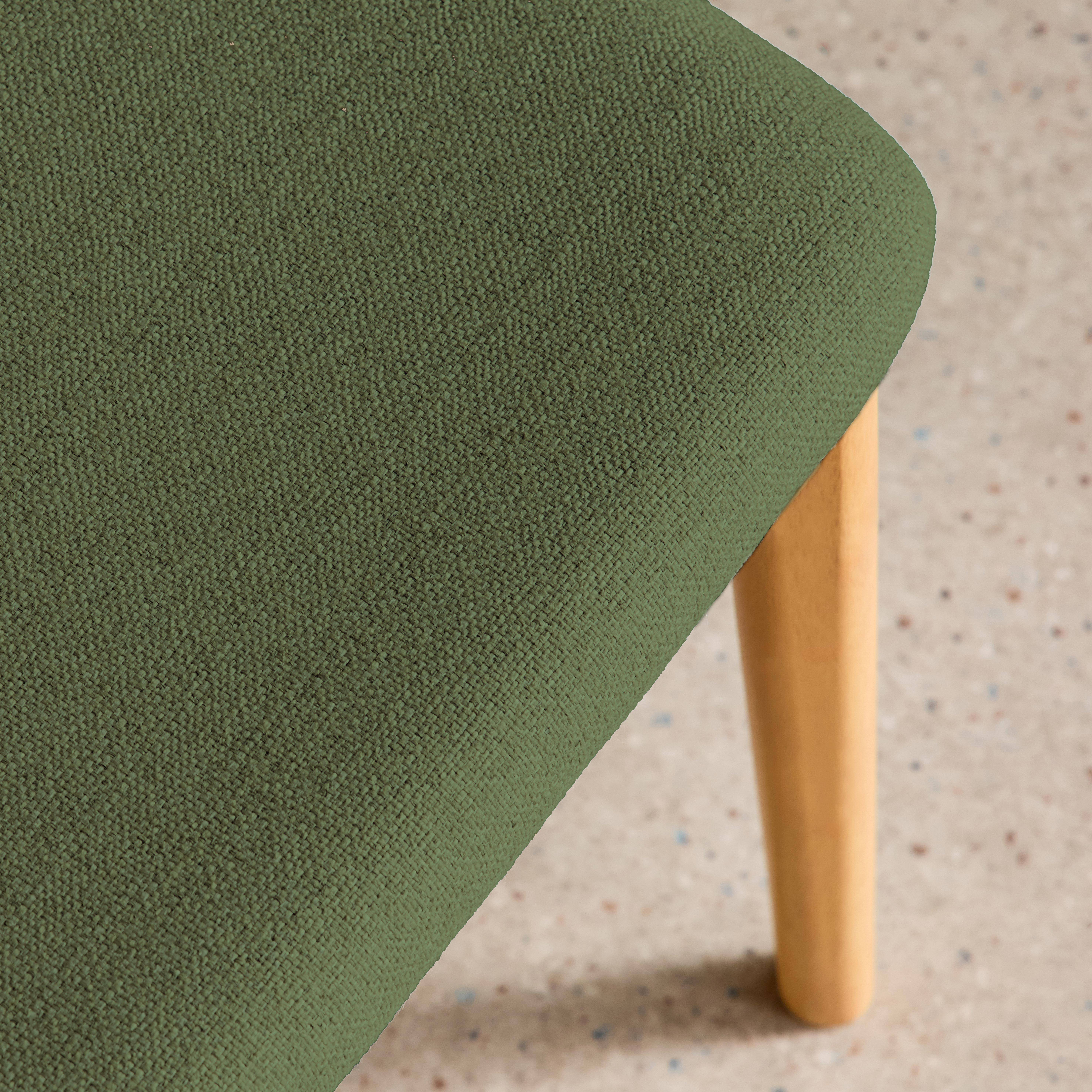 Lot de 2 chaises vintage bois d'hévéa naturel et tissu kaki - Aria,sweeek,Photo4