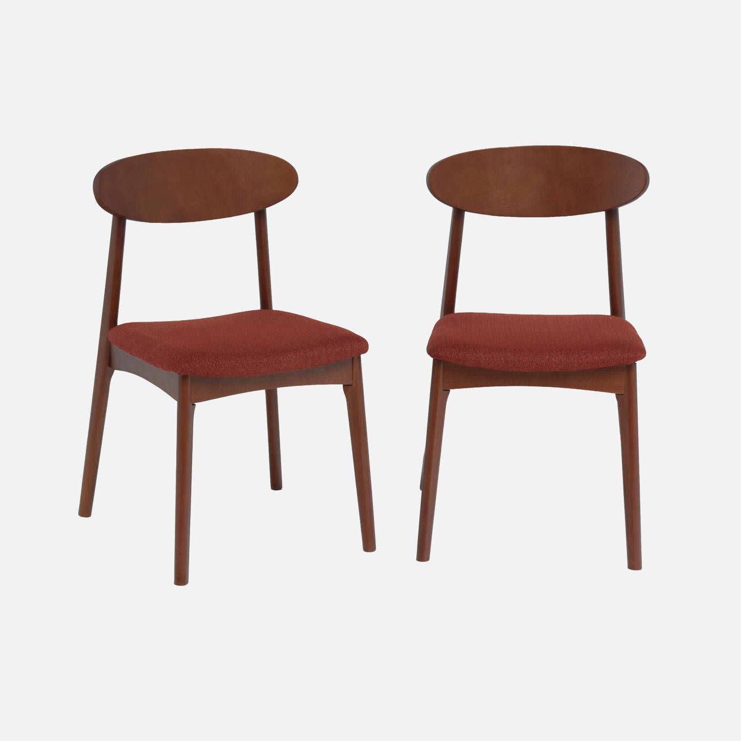 Cadeira vintage em madeira de seringueira e tecido, set de 2 Terracota - 50x53x80 cm,sweeek,Photo1