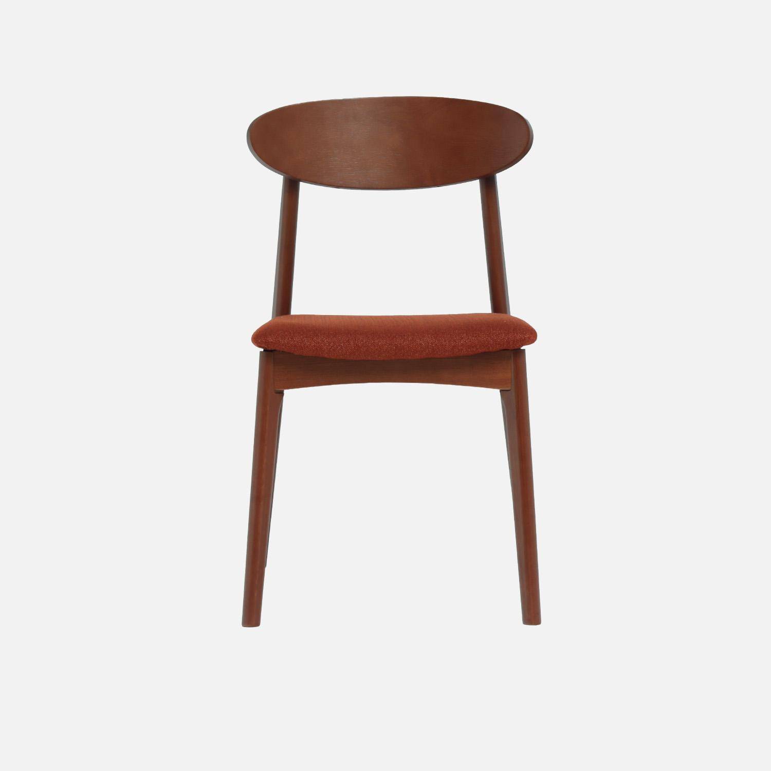 Cadeira vintage em madeira de seringueira e tecido, set de 2 Terracota - 50x53x80 cm,sweeek,Photo3