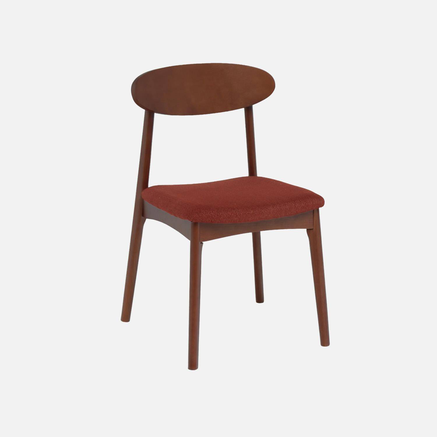 Cadeira vintage em madeira de seringueira e tecido, set de 2 Terracota - 50x53x80 cm Photo2