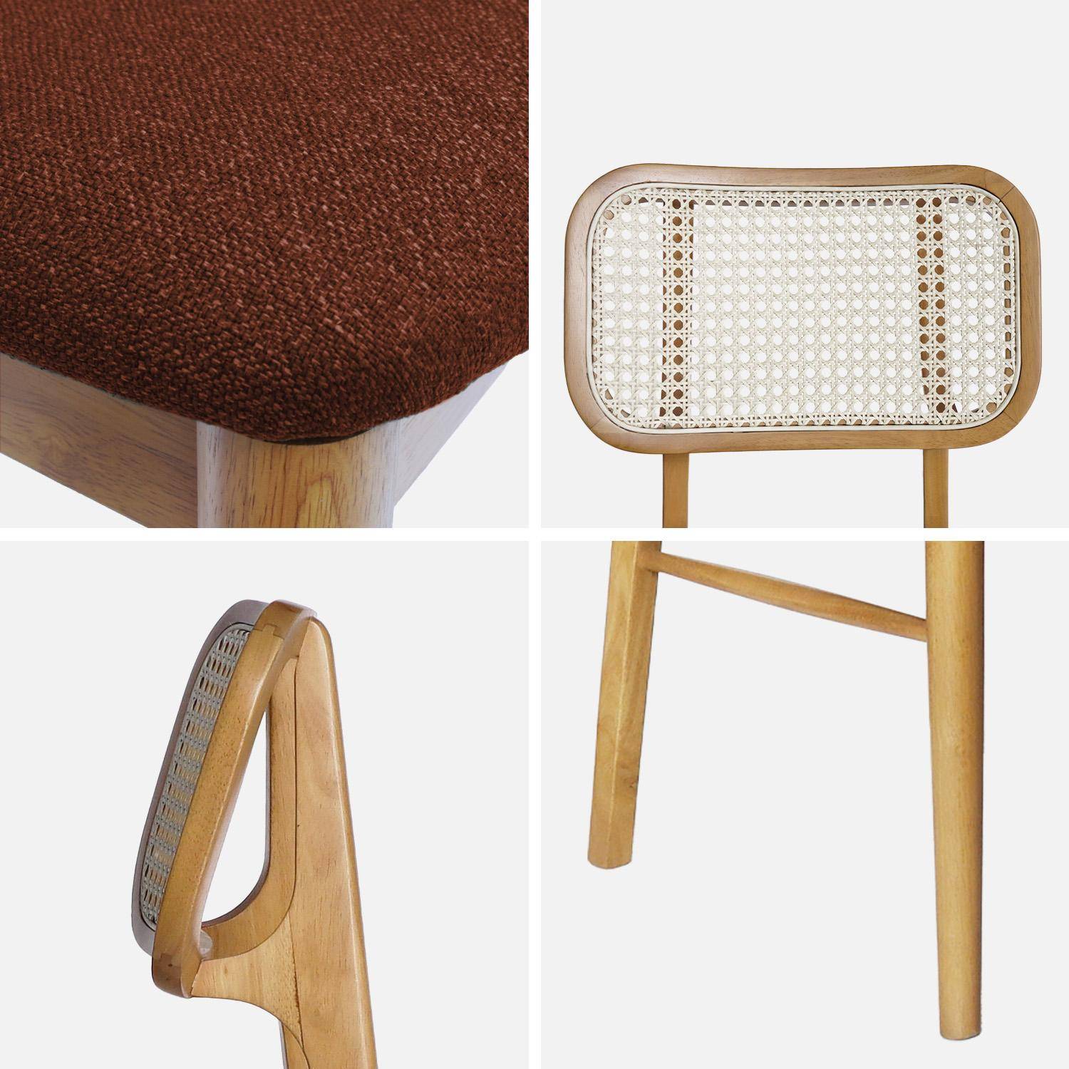 2er-Set Stühle im Bohème-Stil aus Hevea und Rattan-Geflecht terrakotta - Mani,sweeek,Photo3