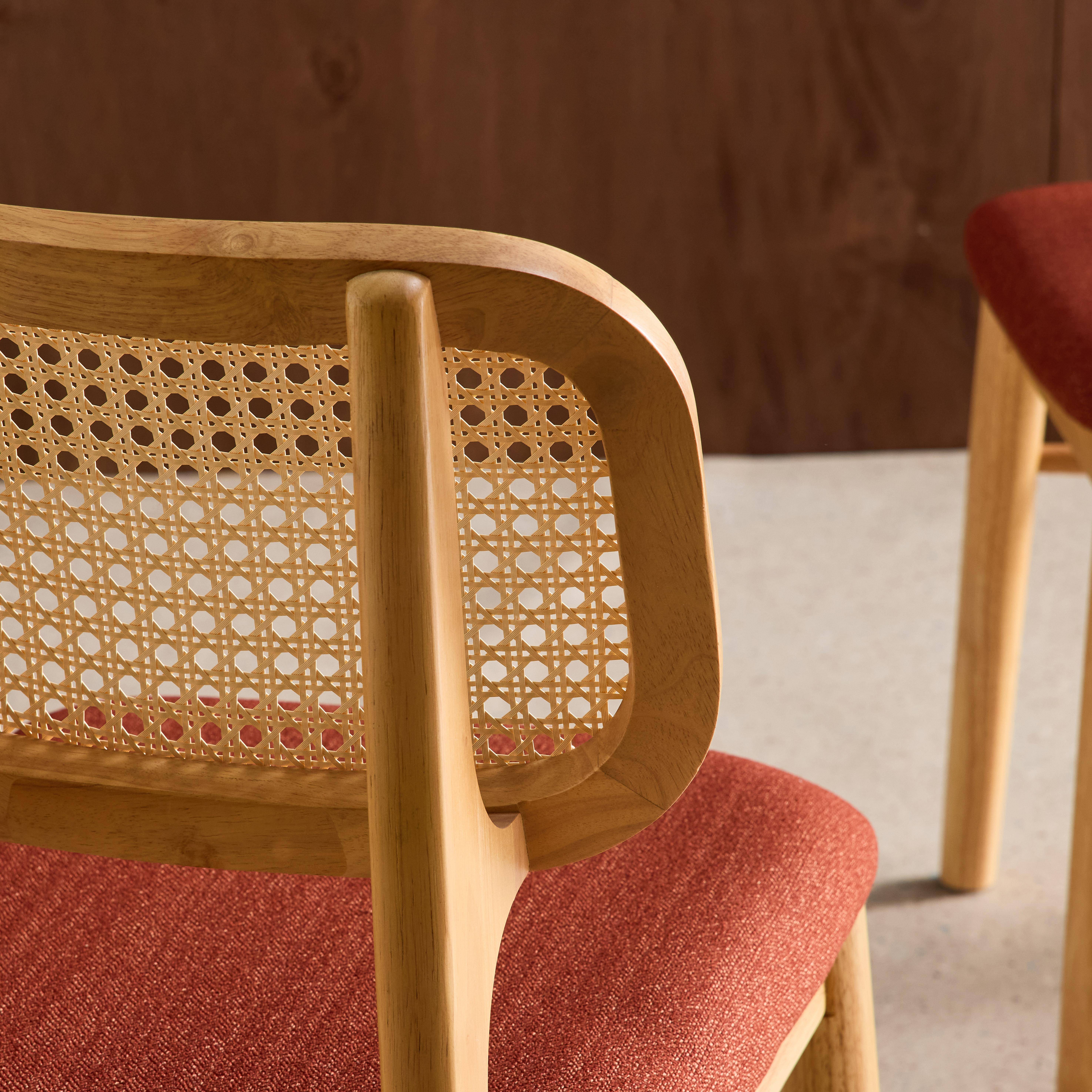 2er-Set Stühle im Bohème-Stil aus Hevea und Rattan-Geflecht terrakotta - Mani Photo5