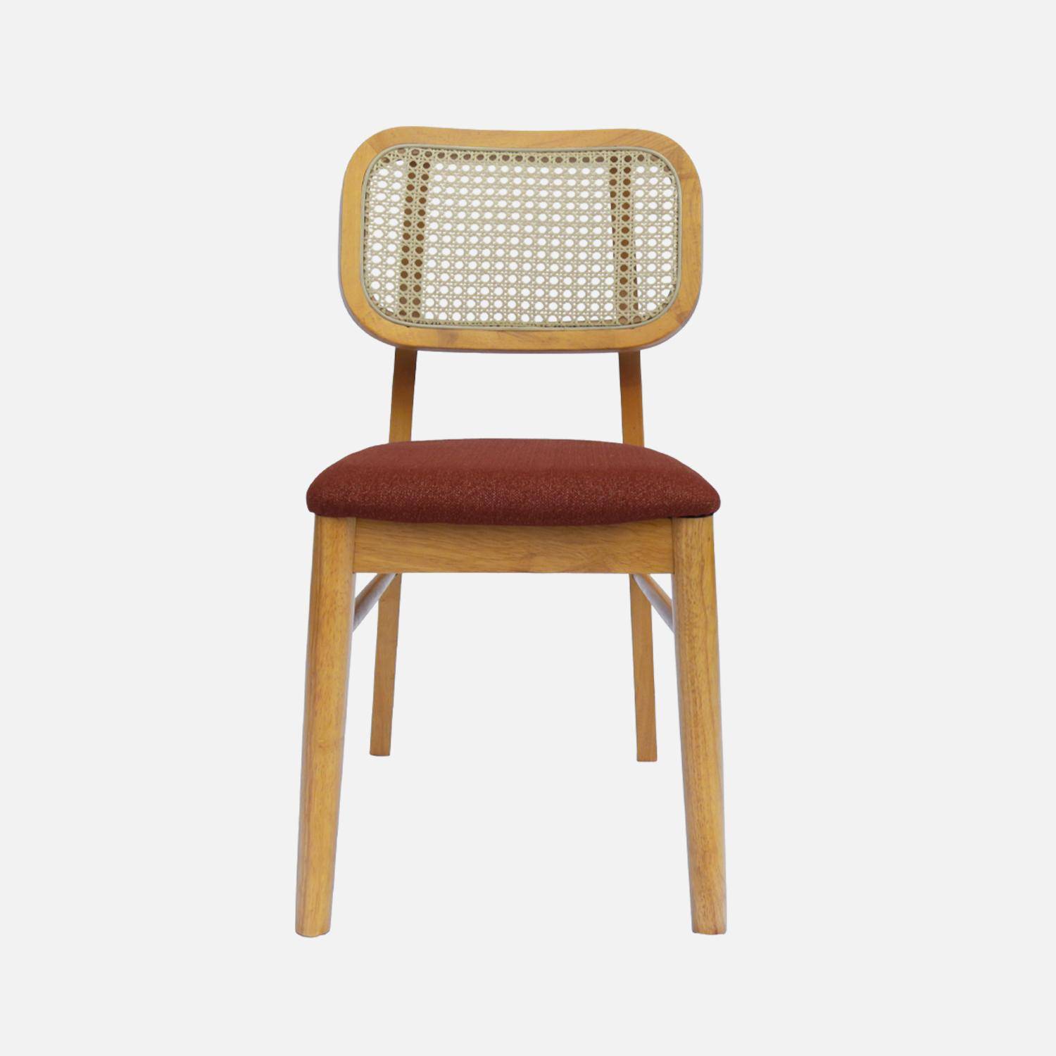 Cadeira boémia em madeira de seringueira e cana, conjunto de 2 Natural - 43x55x81 cm Photo7