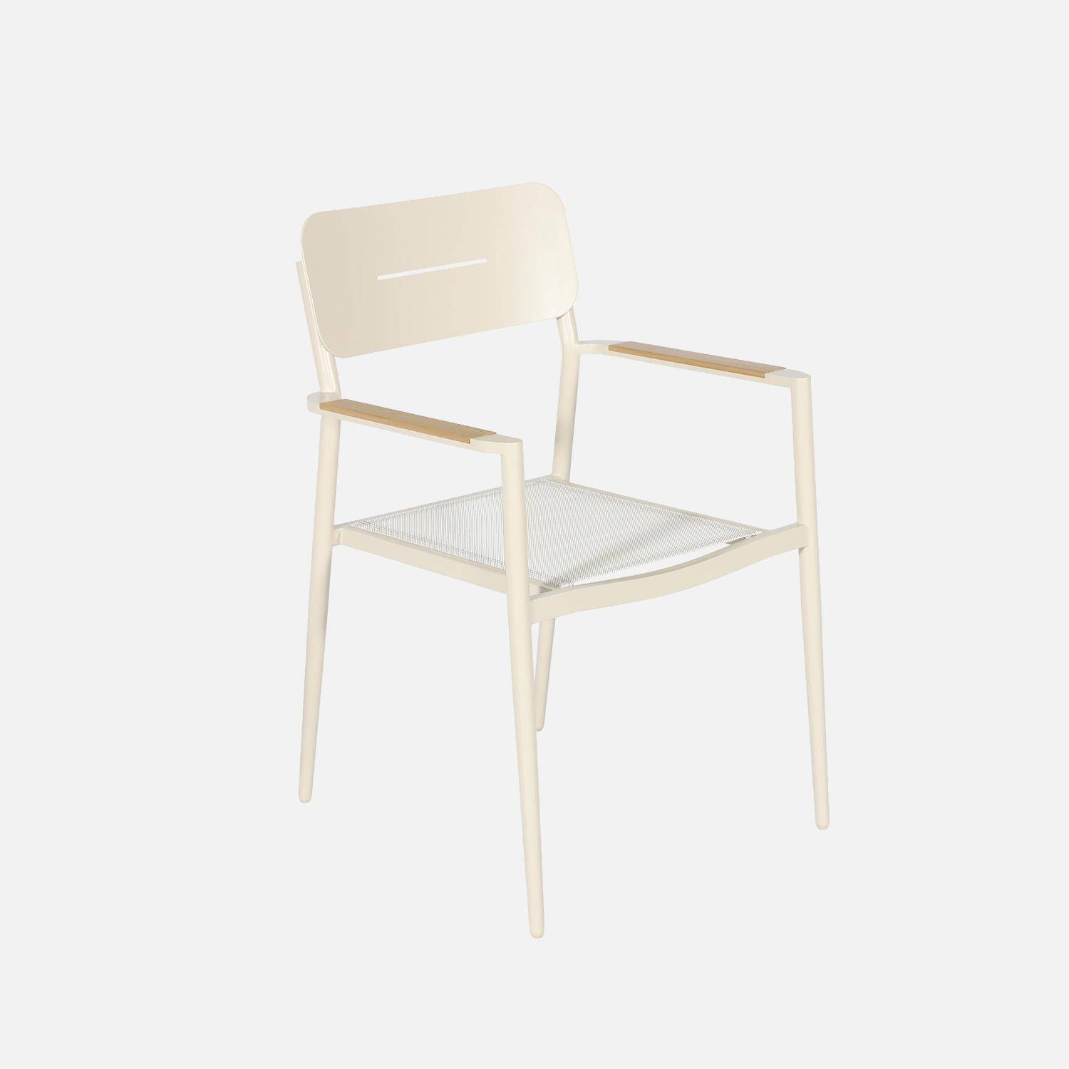 Table de jardin ovale extensible aluminium + 10 assises beige - Metora / Fira,sweeek,Photo2