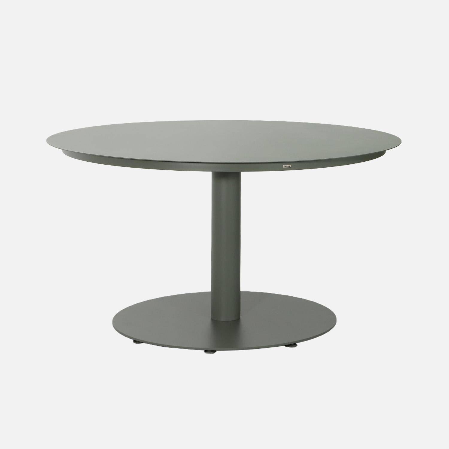 Table de jardin ronde aluminium + 6 assises kaki - Oreva / Fira,sweeek,Photo3