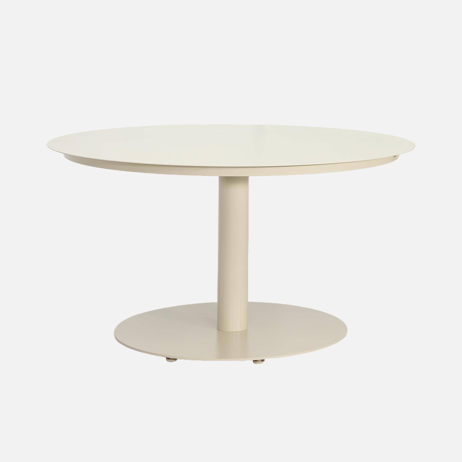 Table de jardin ronde aluminium + 6 assises beige - Oreva / Fira Photo3