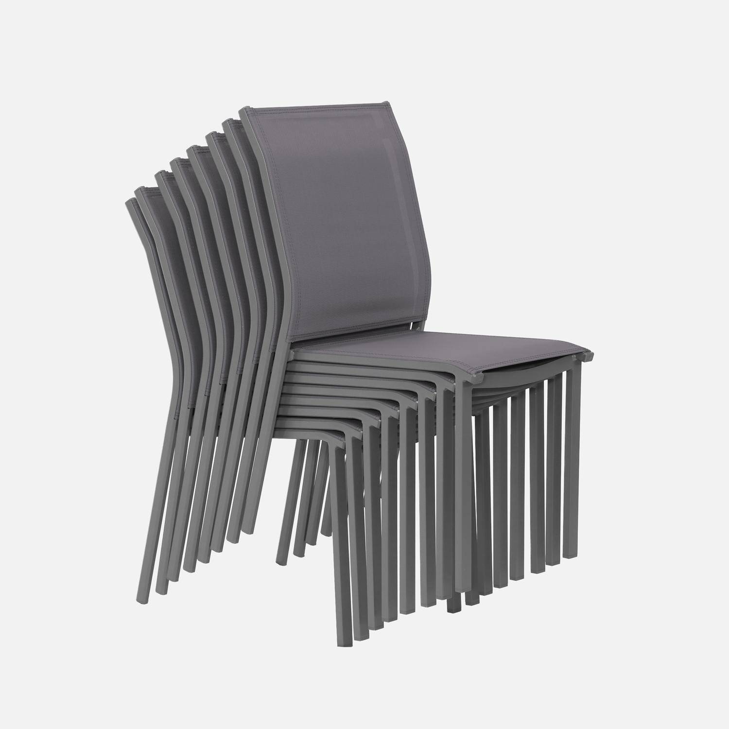 Table de jardin aluminium + 8 assises anthracite - Zaro / Buffalo Photo4