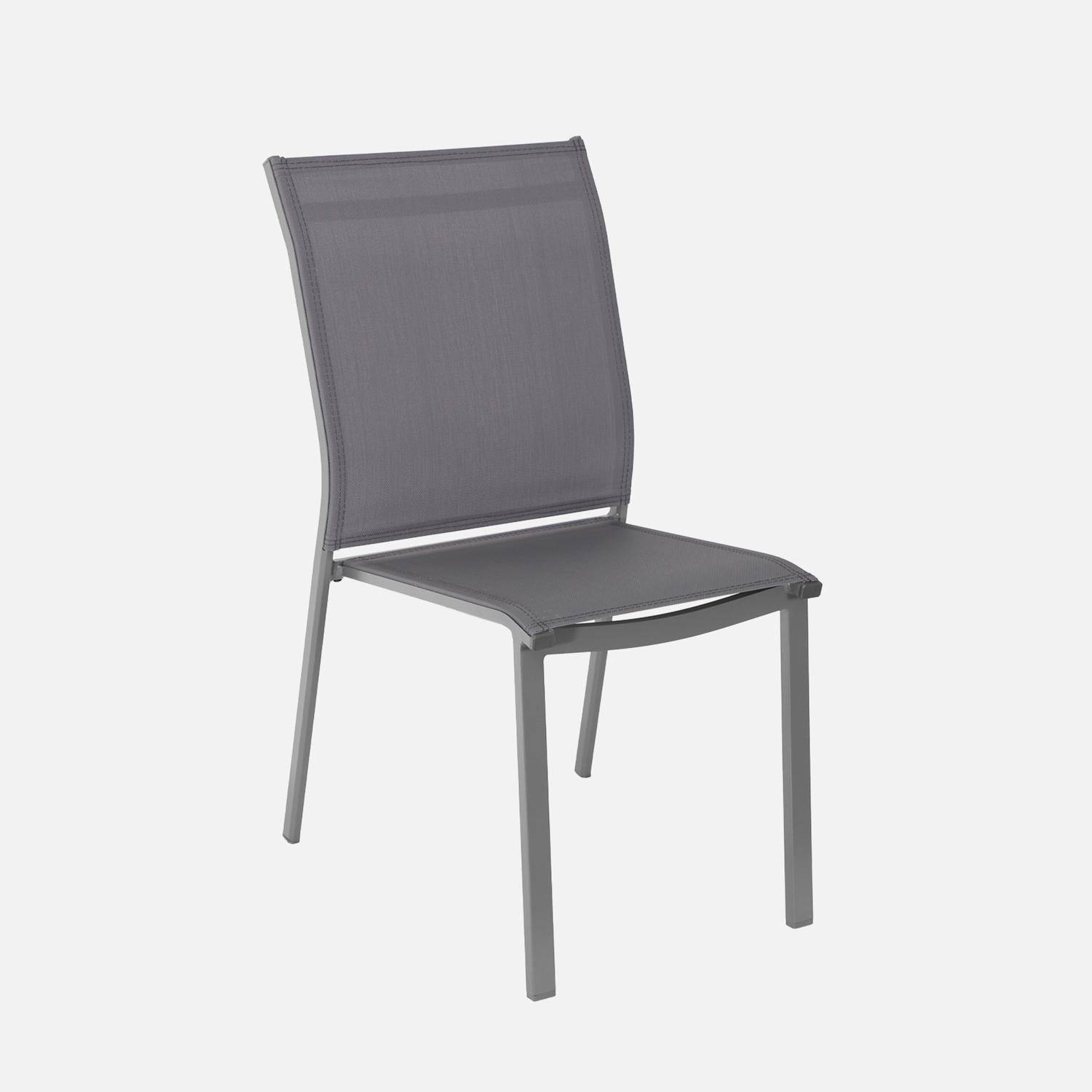 Table de jardin aluminium + 8 assises anthracite - Zaro / Buffalo,sweeek,Photo3