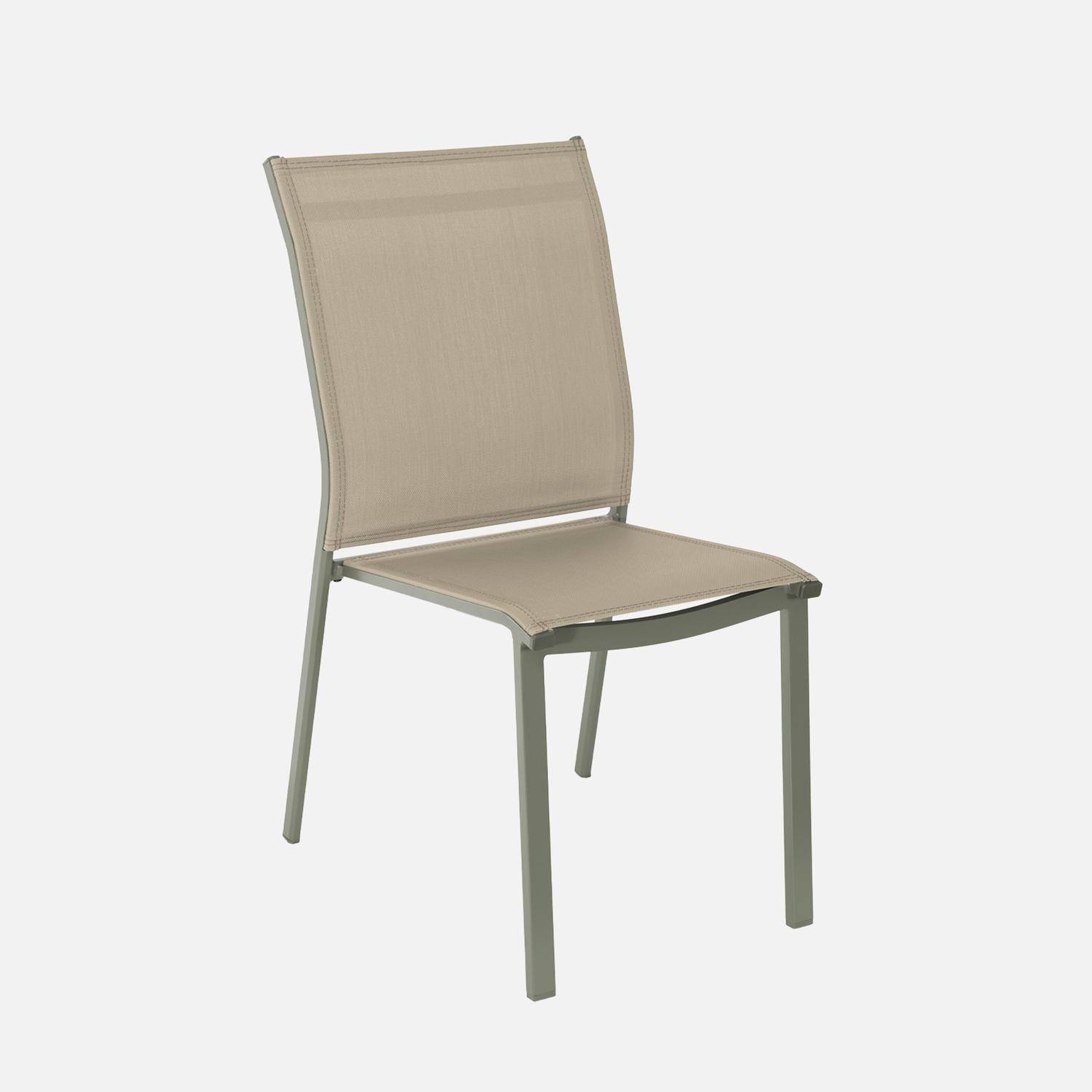 Table de jardin aluminium + 8 assises kaki - Zaro / Buffalo Photo3