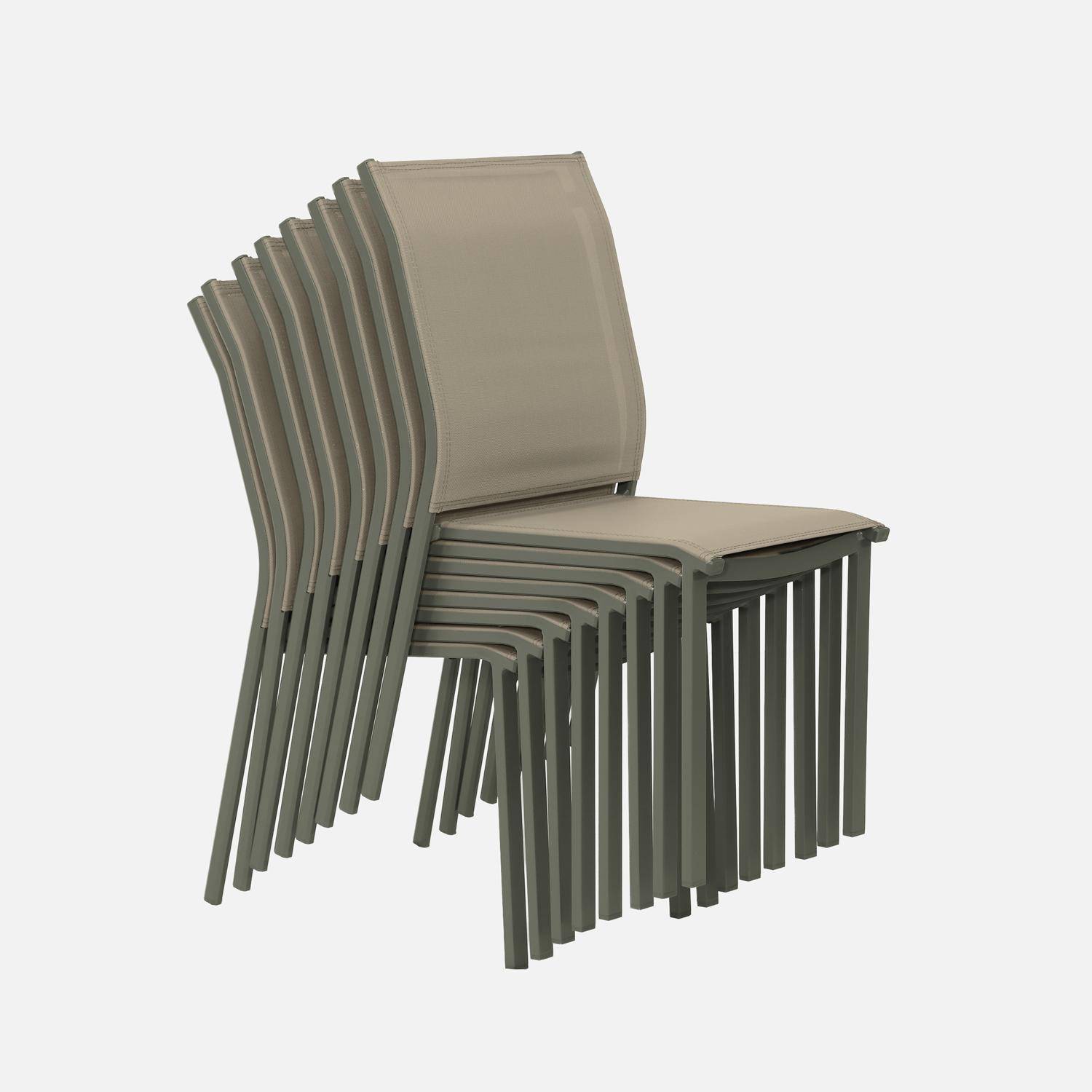 Table de jardin aluminium + 8 assises kaki - Zaro / Buffalo,sweeek,Photo4