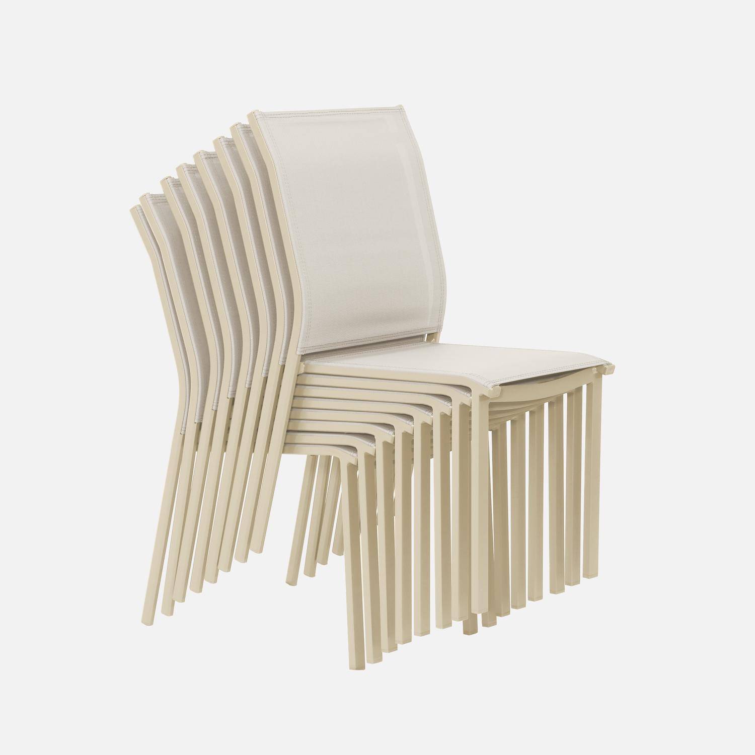 Table de jardin aluminium + 8 assises beige - Zaro / Buffalo,sweeek,Photo4