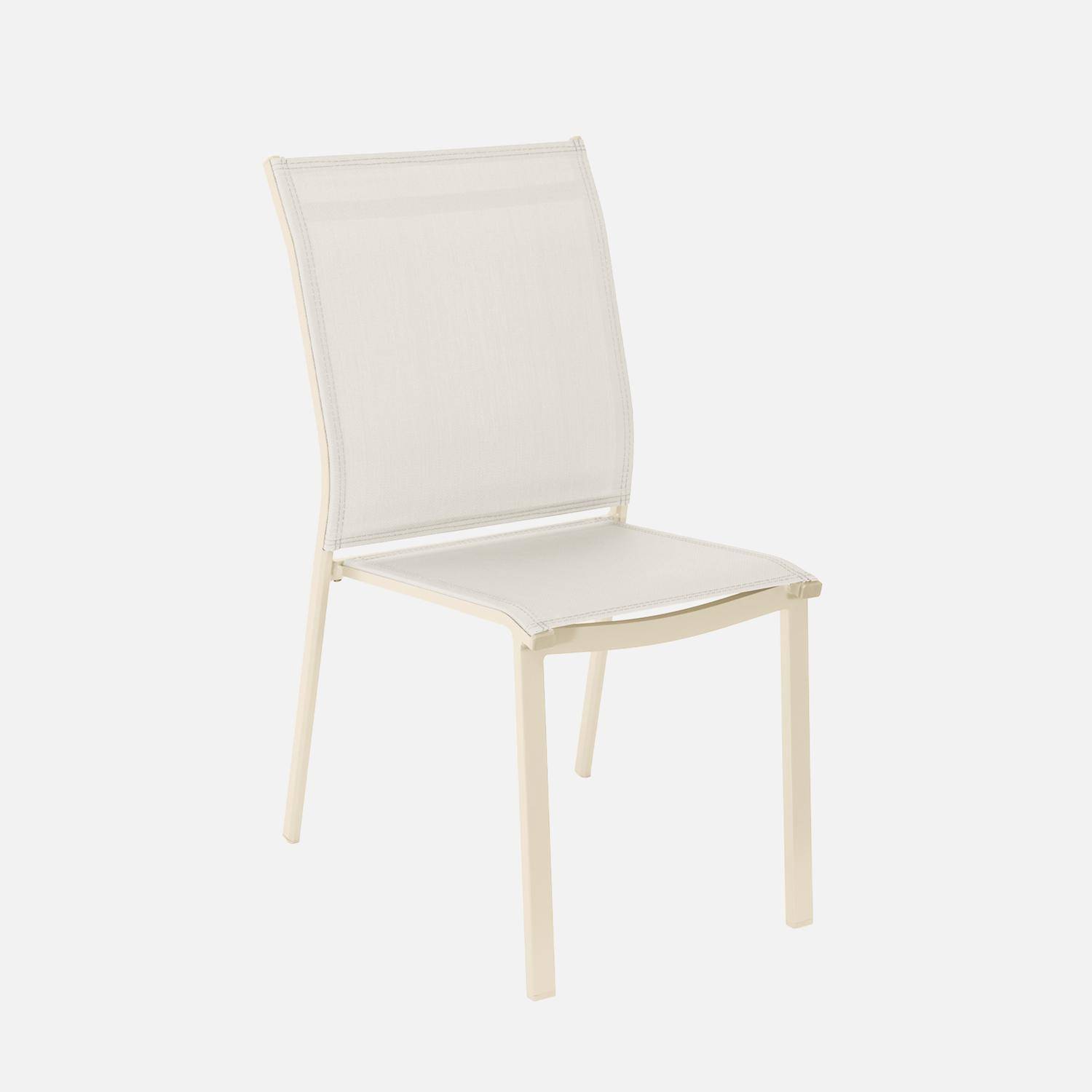 Aluminium garden table 225cm + 8 chairs beige - Zaro / Buffalo,sweeek,Photo4