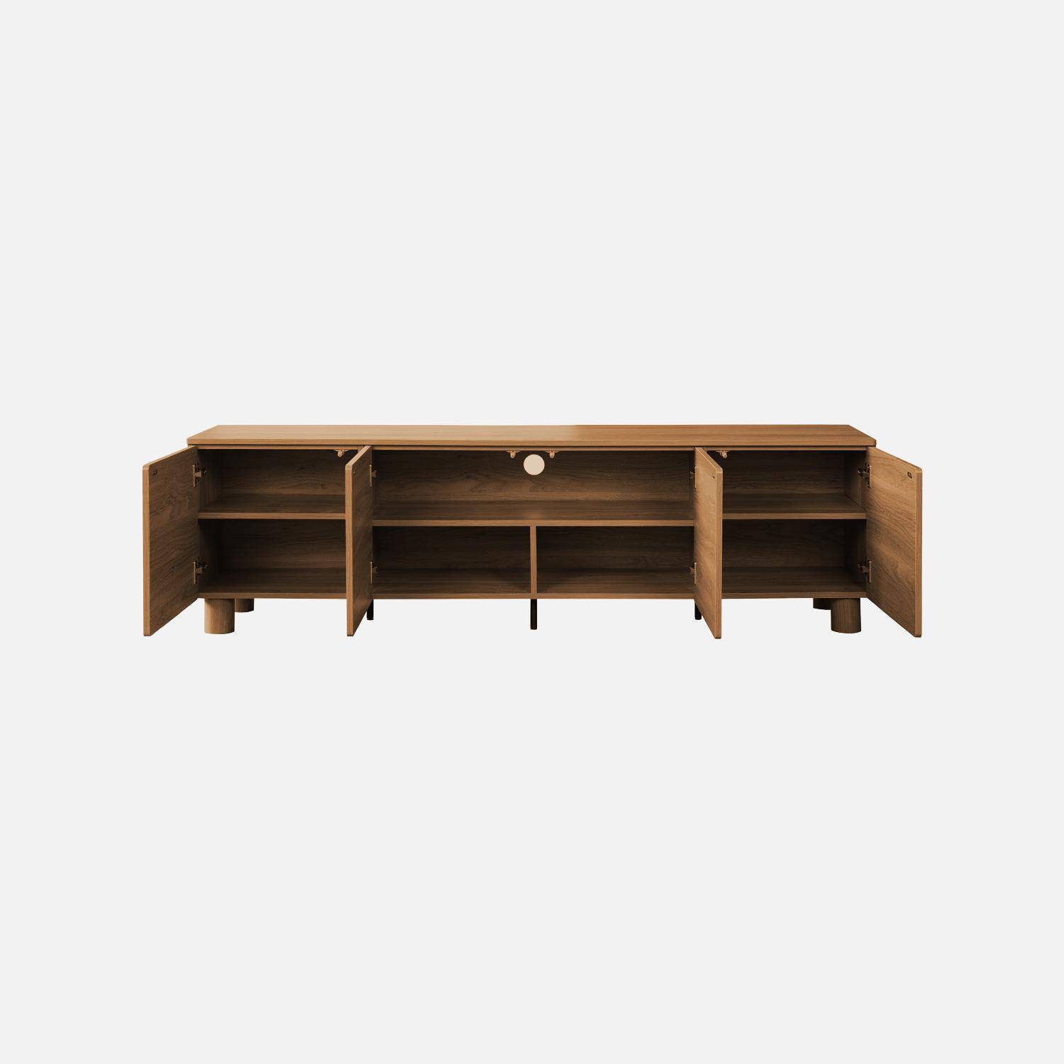 Wood decor TV stand 4 doors 180cm hazel wood effect - Ayana,sweeek,Photo4