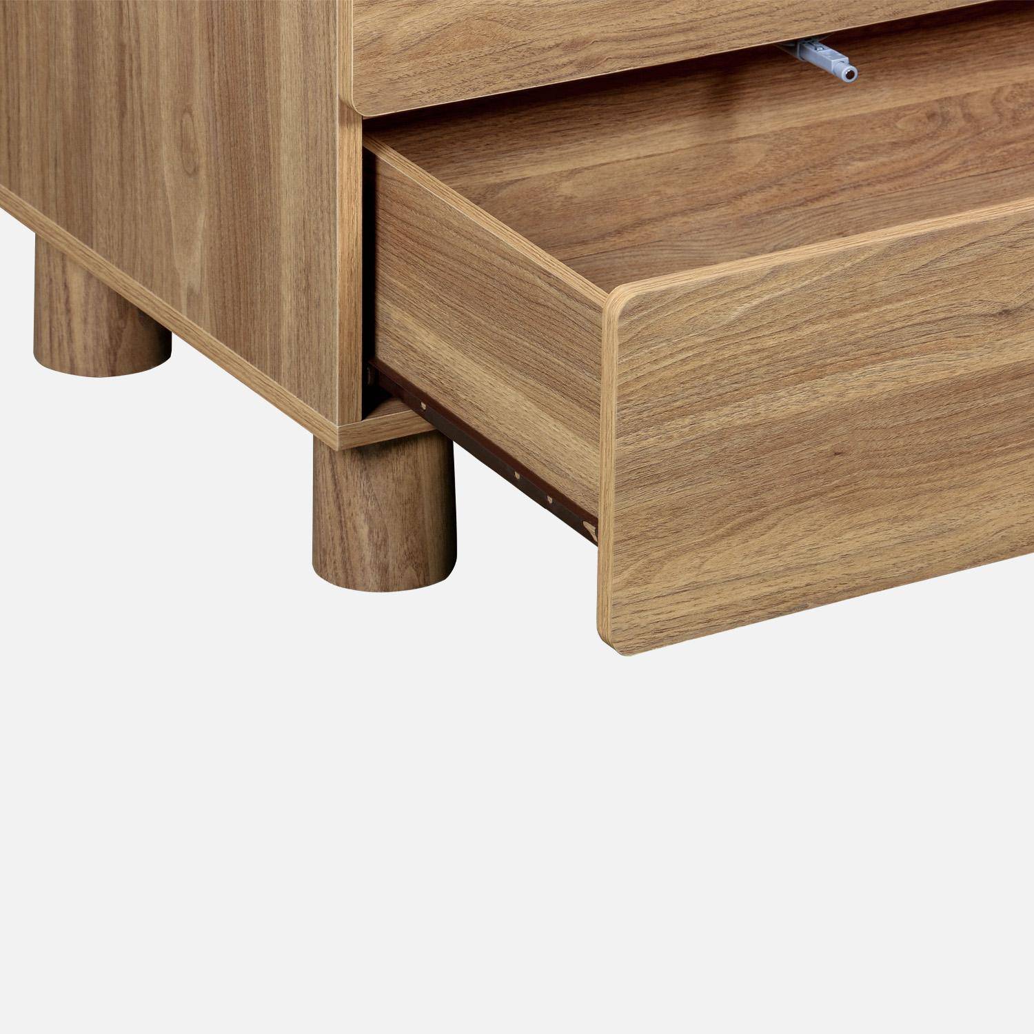 Chest of 6 drawers wood decor hazel wood effect 120x45x73 cm - Ayana,sweeek,Photo6