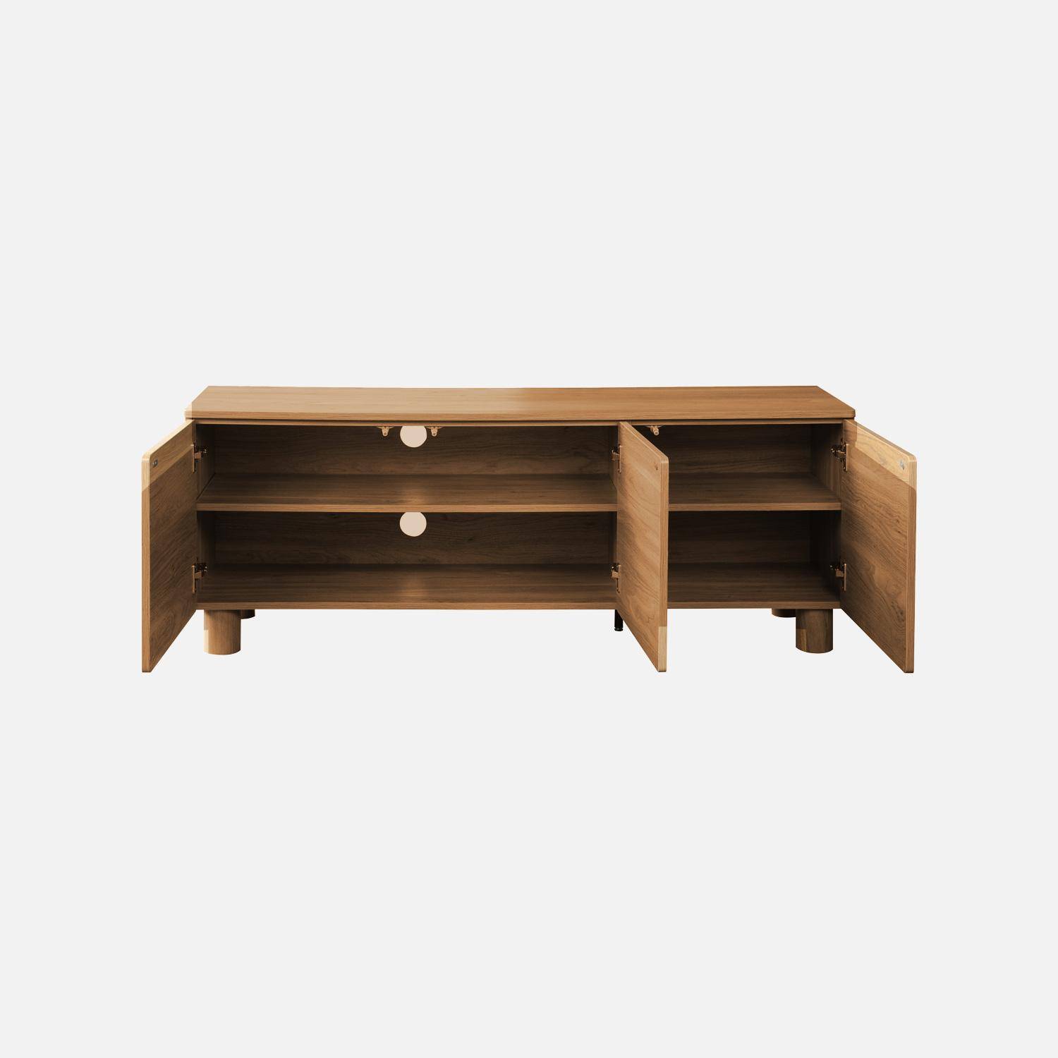 TV Stand 140cm 3 doors wood decor hazel wood effect - Ayana,sweeek,Photo4