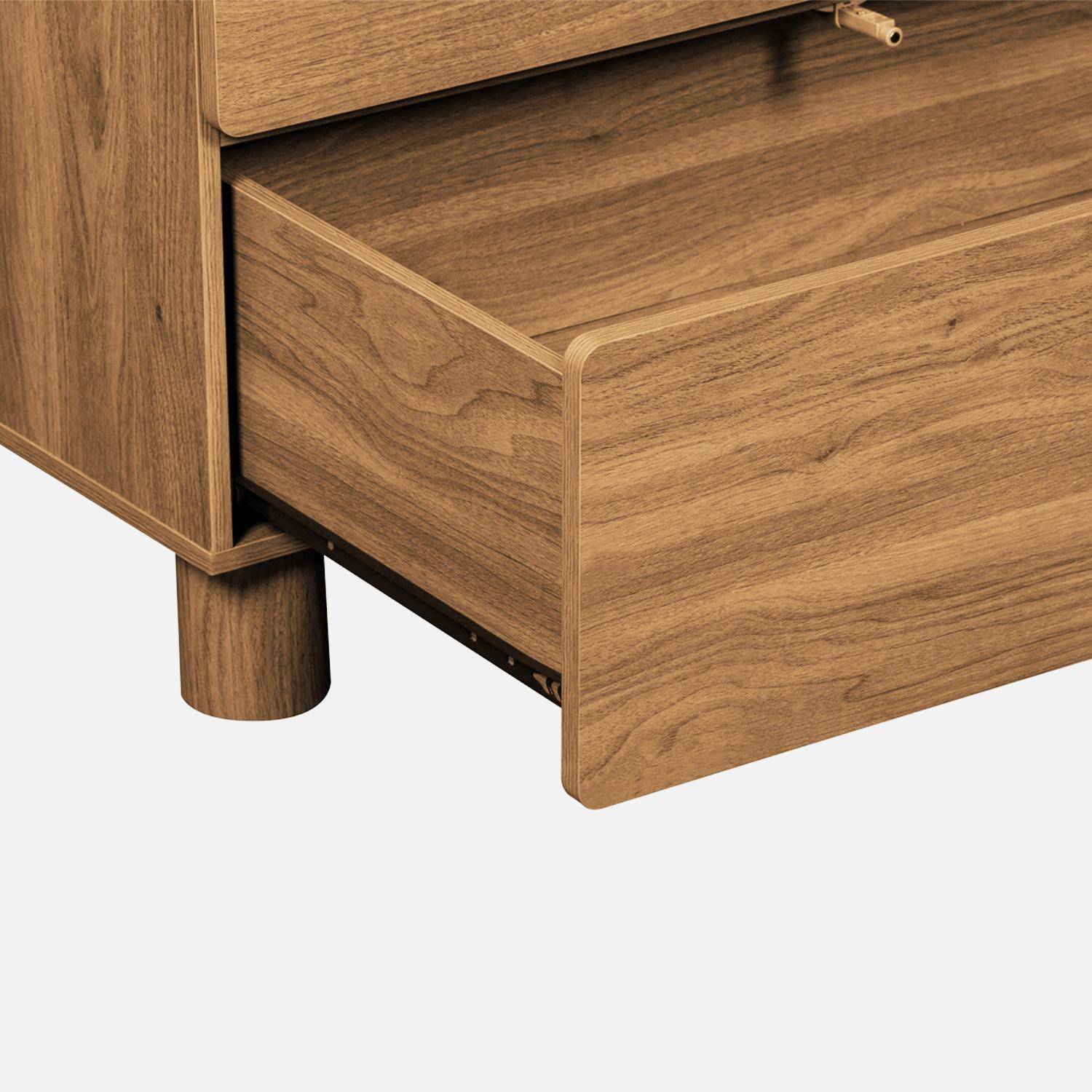 Armoire dressing décor bois 2 portes 2 tiroirs et 1 penderie bois de noisetier - Ayana,sweeek,Photo7