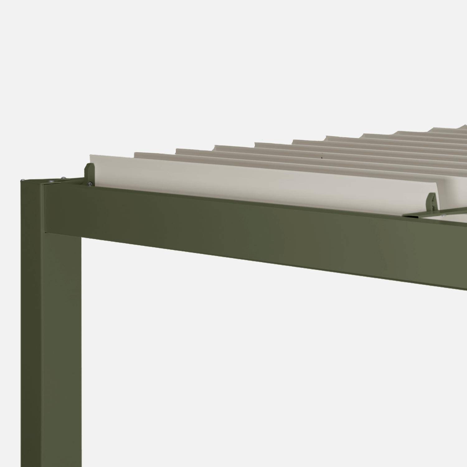 Pergola met lamellendak 4x3m verstelbare lamellen staal en aluminium kaki - Palace,sweeek,Photo9