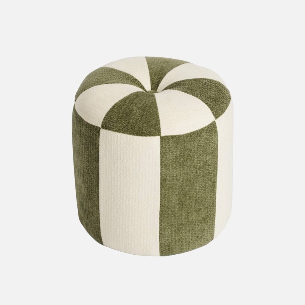 Pouf per bambini in tessuto chenille, Verde