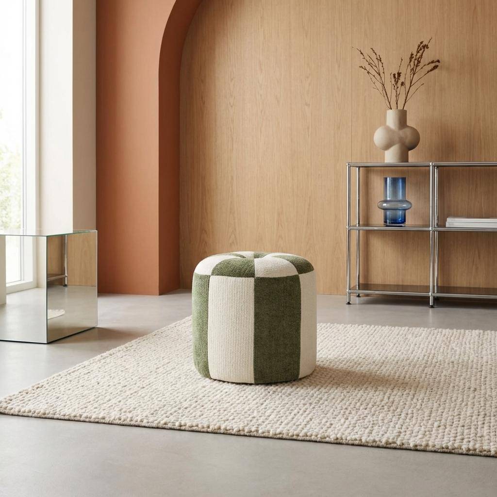 Puf infantil de tela chenilla Verde - 30x30x30 cm Photo1