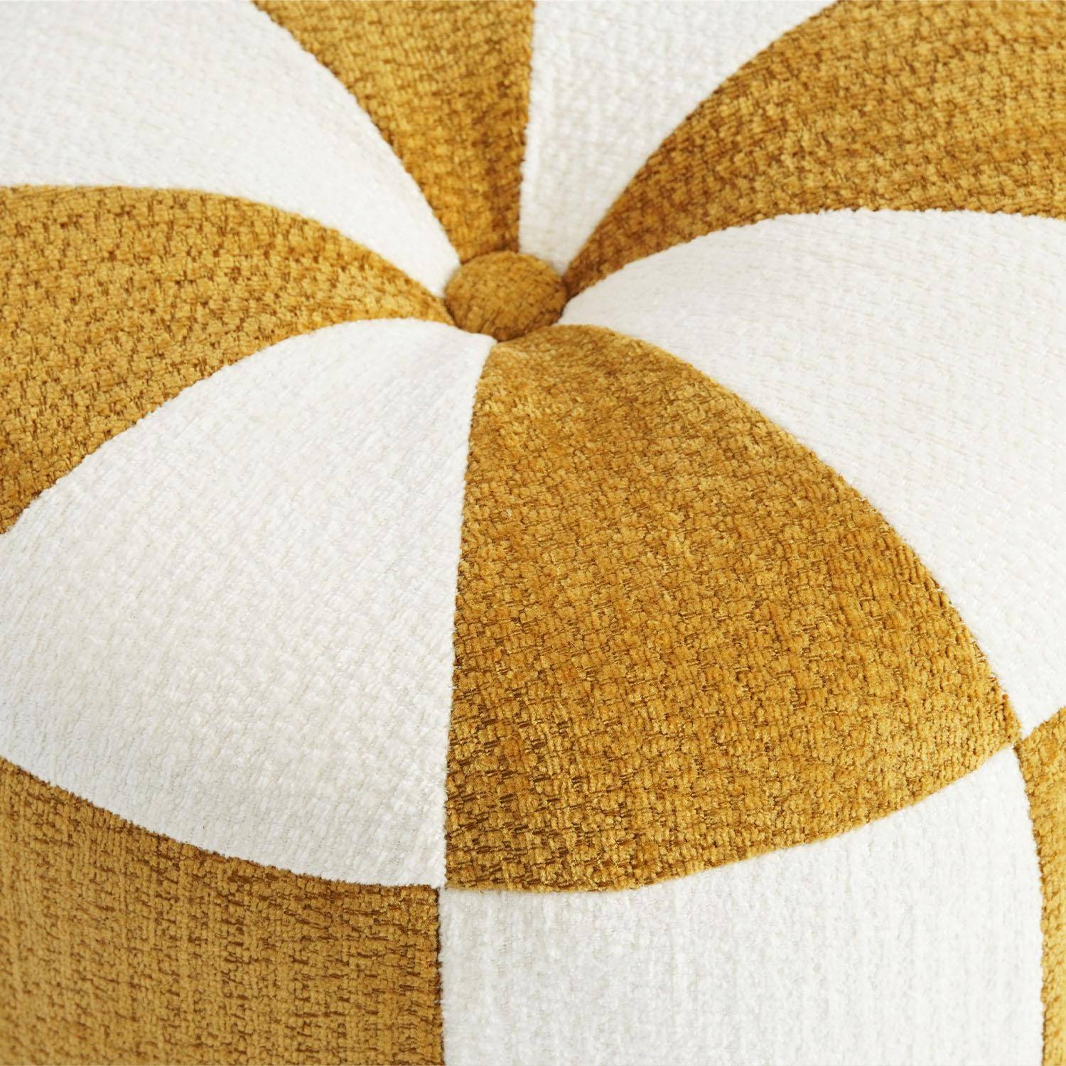 Pouf per bambini in tessuto chenille Giallo - 30x30x30 cm,sweeek,Photo2