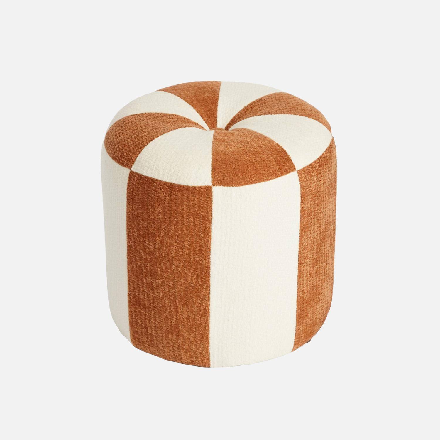 Pouf per bambini in tessuto ciniglia Terracotta - 30x30x30 cm Photo1