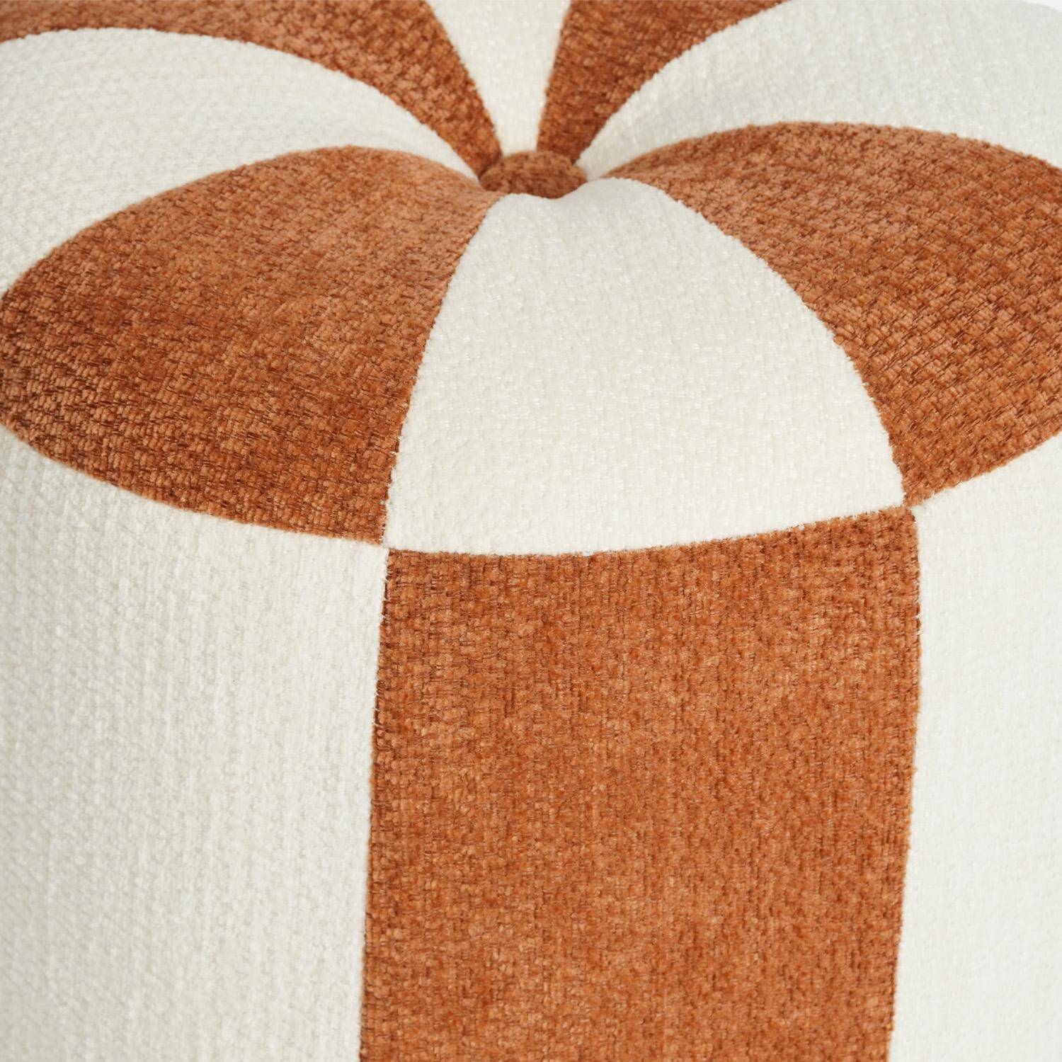 Pouf per bambini in tessuto ciniglia Terracotta - 30x30x30 cm Photo2