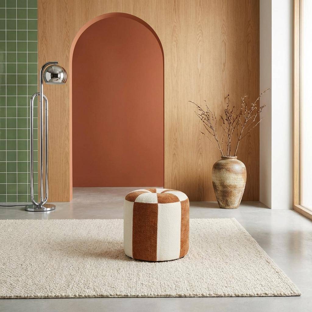 Puf infantil de tela chenilla Terracotta - 30x30x30 cm,sweeek,Photo1