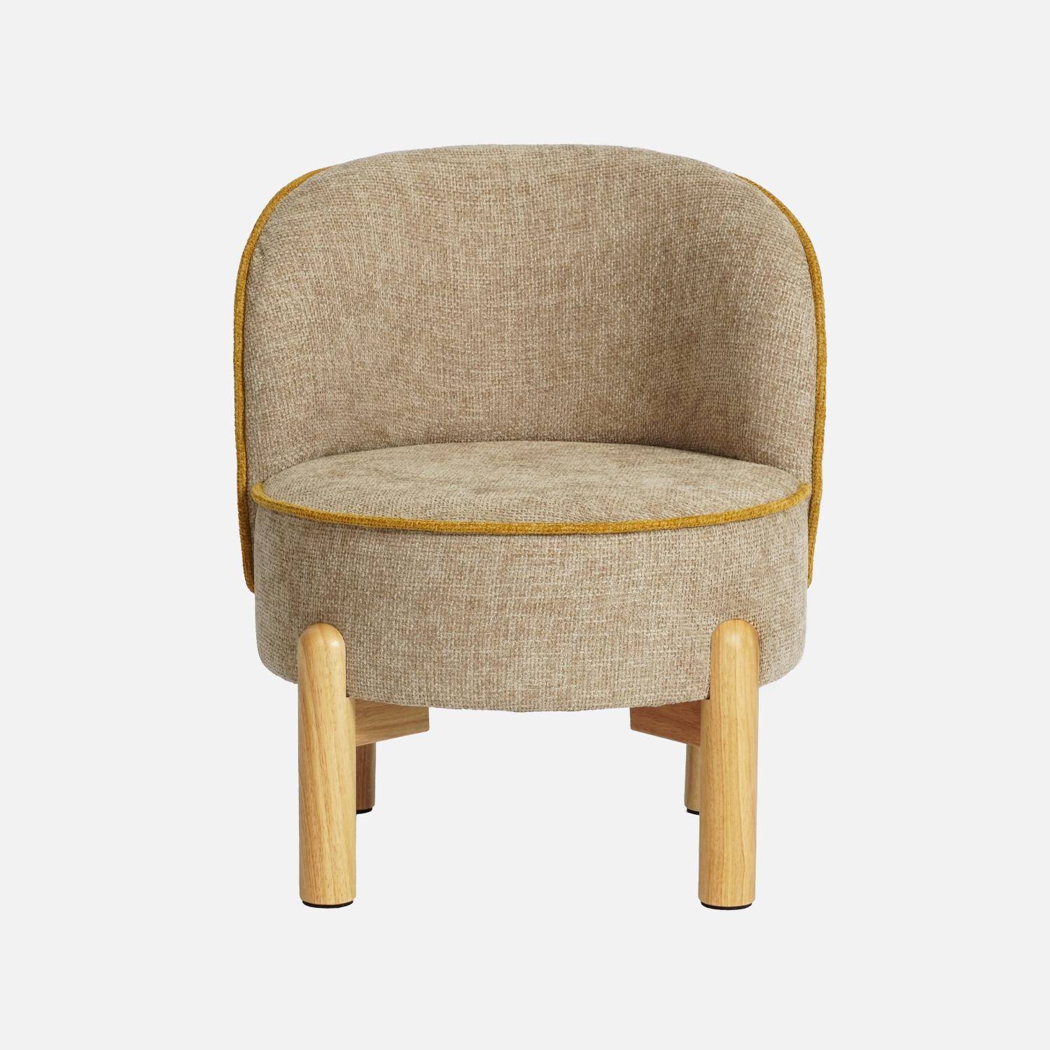 Poltrona vintage per bambini in legno di gomma e tessuto ciniglia Talpa - 46x44x52 cm,sweeek,Photo2