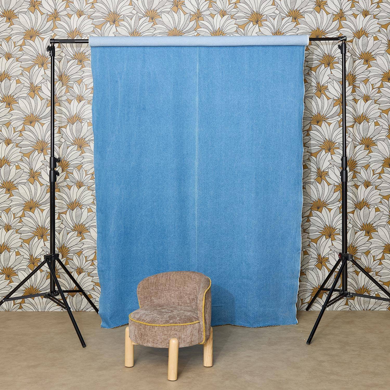 Sillón vintage infantil de madera de caucho y tela de chenilla Pardo - 46x44x52 cm Photo4