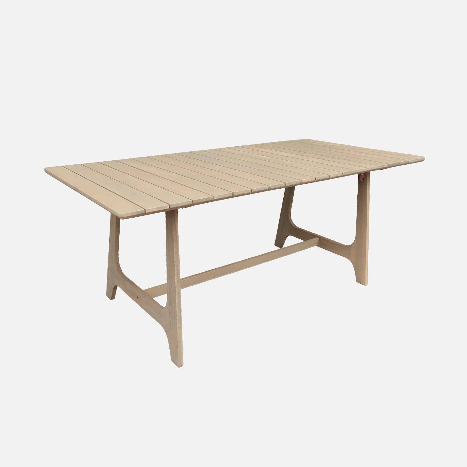 Table de jardin bois d'acacia + 6 assises naturel - Aroha + Anaki,sweeek,Photo4