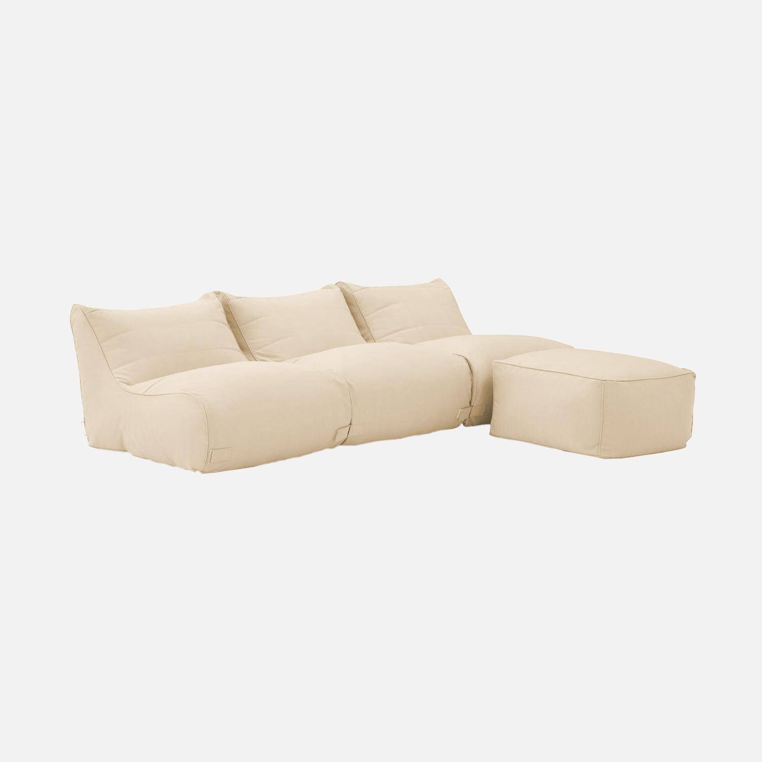 Chauffeuses et repose pied extérieur oléfine beige - Pluma Photo1