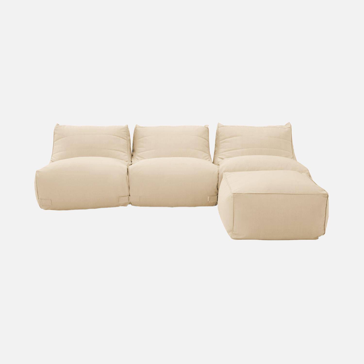 Chauffeuses et repose pied extérieur oléfine beige - Pluma Photo2