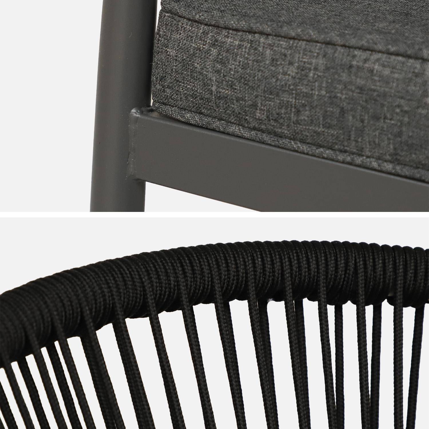 Lot de 2 fauteuils empilables acier et cordes noir - Liora,sweeek,Photo6