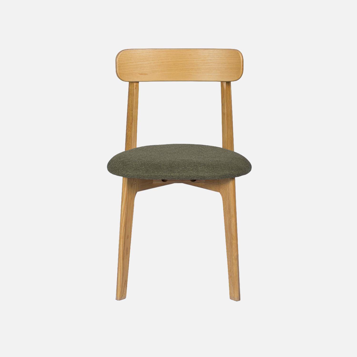 Silla vintage de madera de hevea en tono natural y tejido texturizado, set de 2 Natural - 50x45x80 cm,sweeek,Photo4