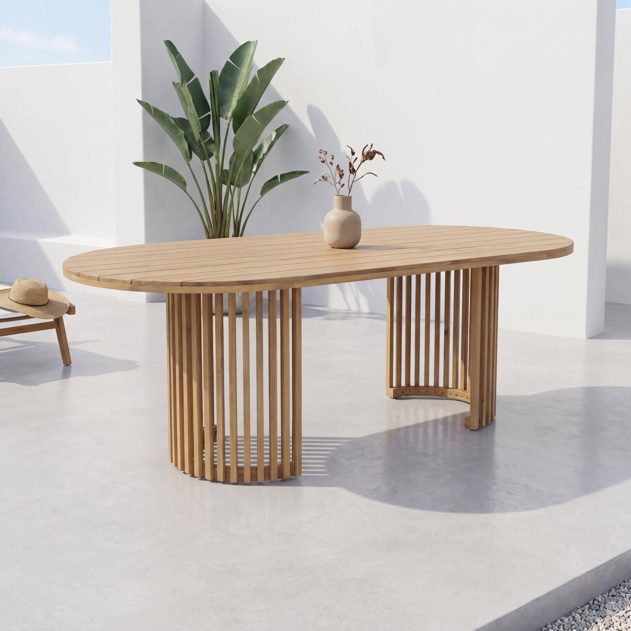 Ovale tuintafel voor 6 personen van acaciahout naturel - Alora,sweeek,Photo1