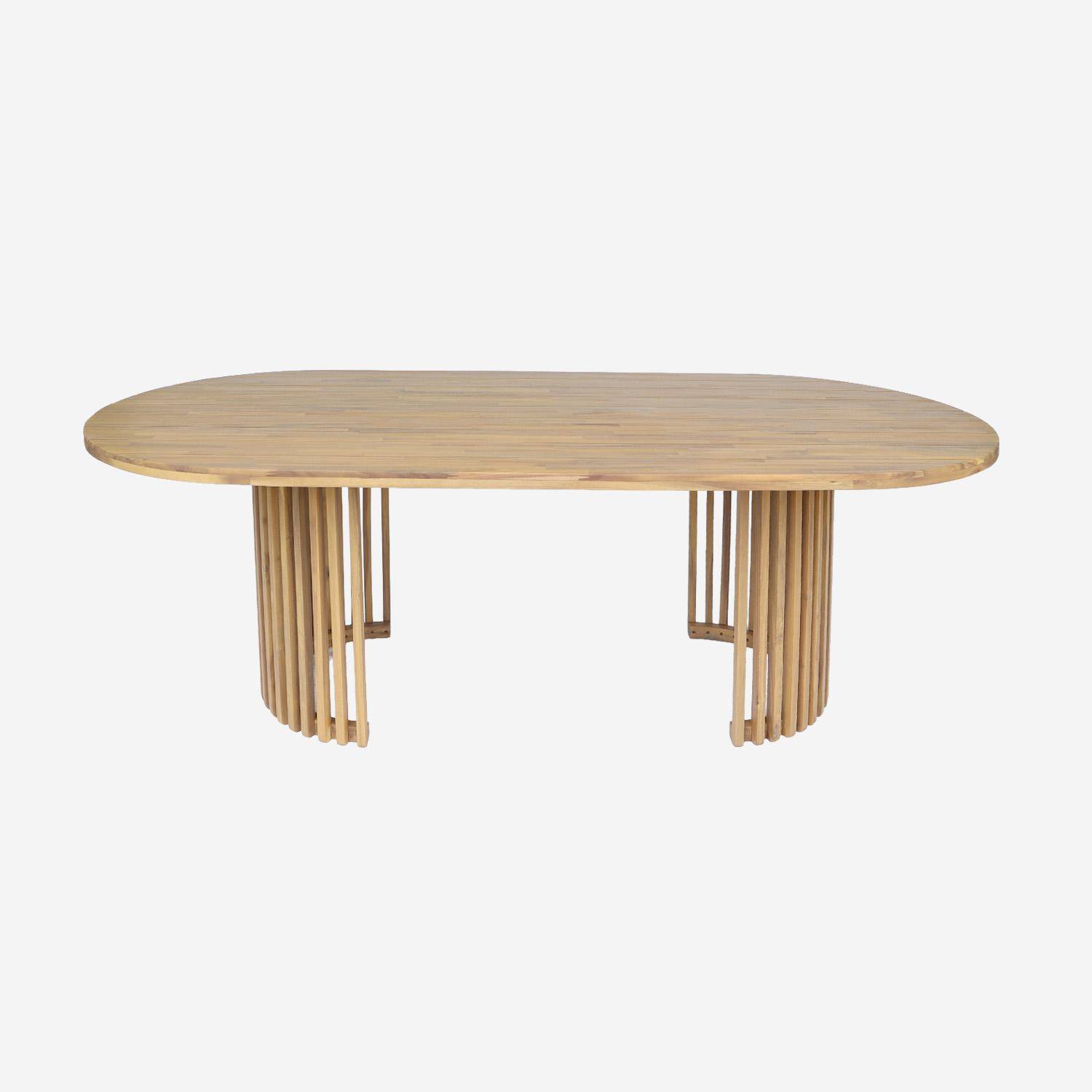 Tavolo da giardino in legno di acacia, 6 posti Marrone naturale - 220x100x76 cm,sweeek,Photo2