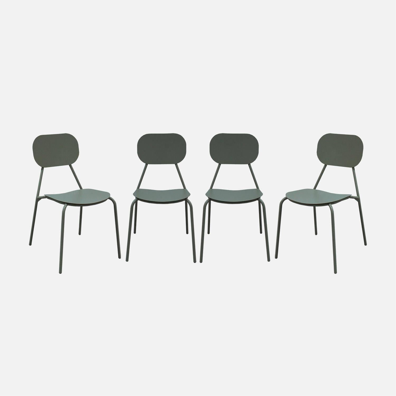 Lot de 4 chaises de jardin aluminium kaki - Avelia,sweeek,Photo2