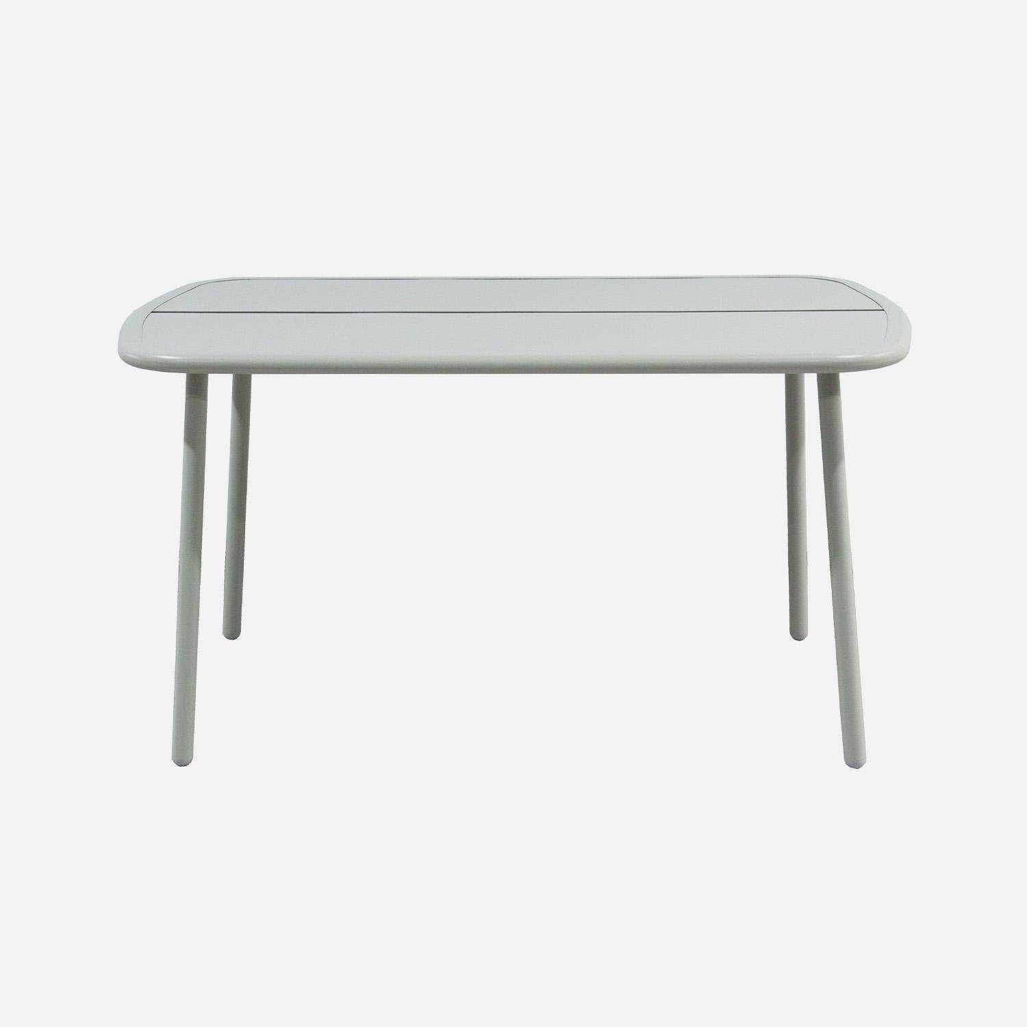 Tavolo da giardino in alluminio 4-6 posti Grigio - 140x80x74.5 cm Photo2