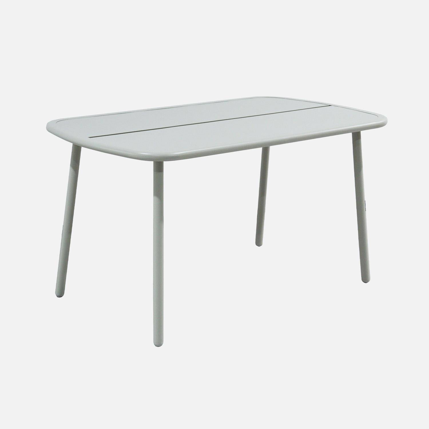 Tavolo da giardino in alluminio 4-6 posti Grigio - 140x80x74.5 cm Photo1