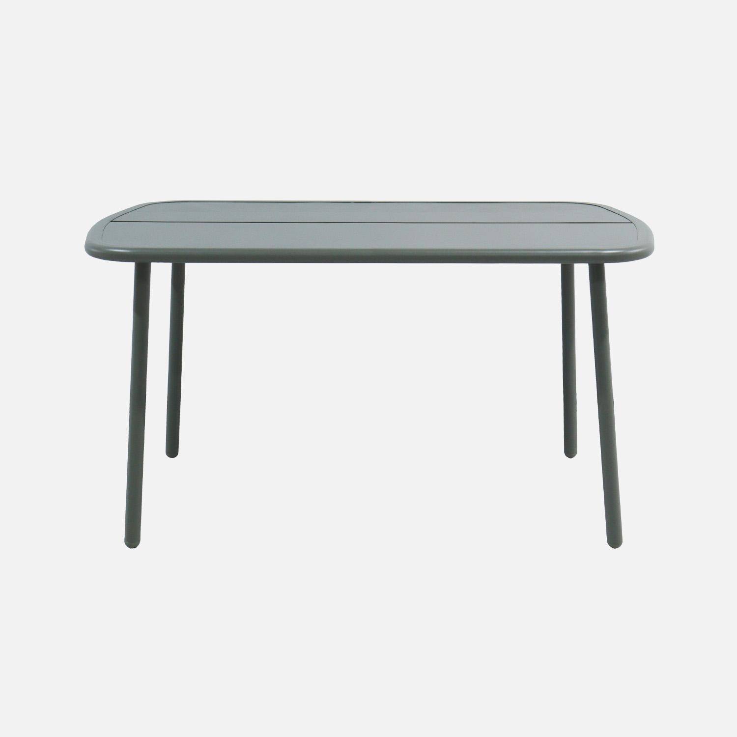 Mesa de jardim em alumínio, 4-6 lugares Verde caqui - 140x80x74.5 cm,sweeek,Photo4