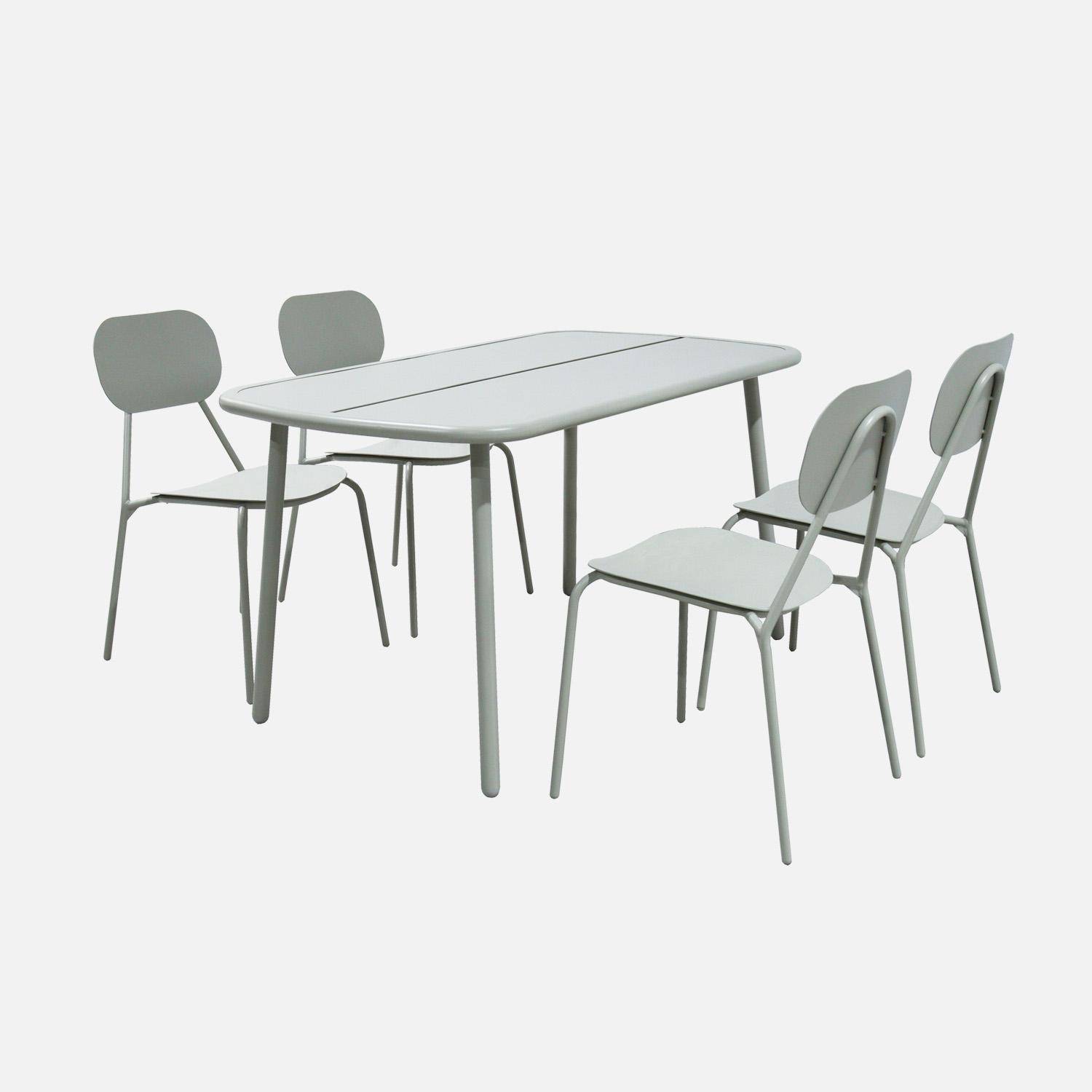 Stół ogrodowy z aluminium + 4 siedziska szare - Avelia,sweeek,Photo2